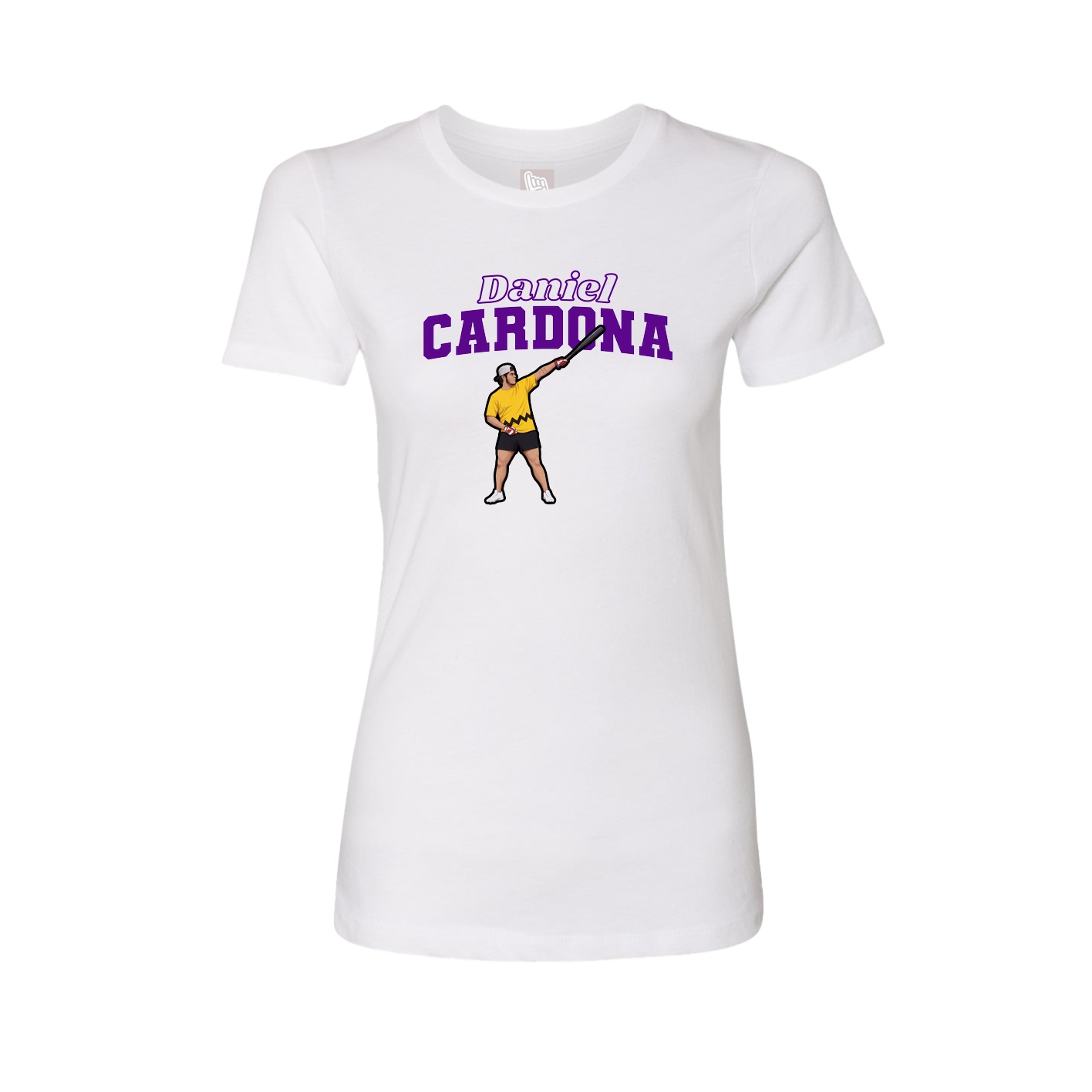 Fitted Women's Tee — Name Arch in White