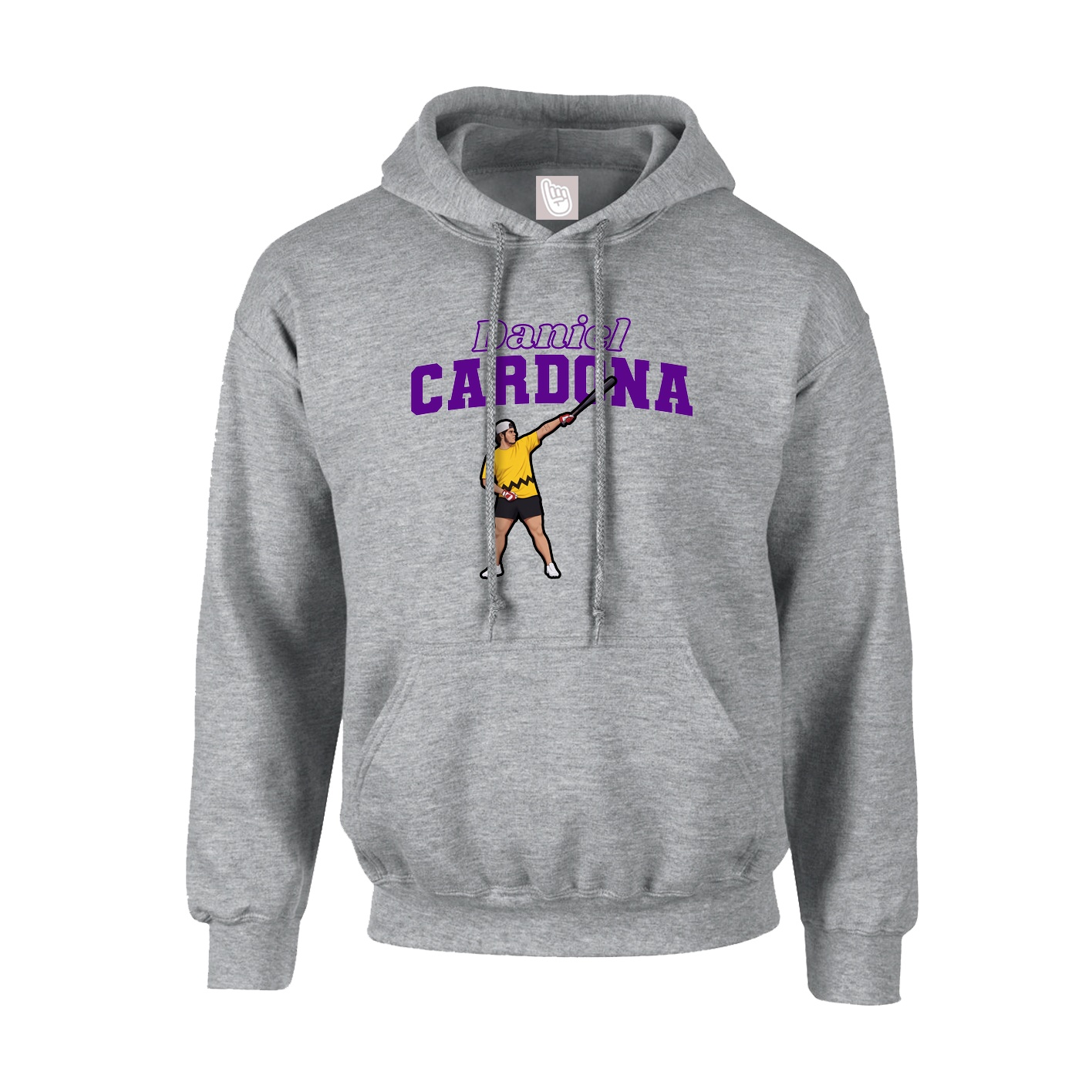 Hoodie — Name Arch in Grey