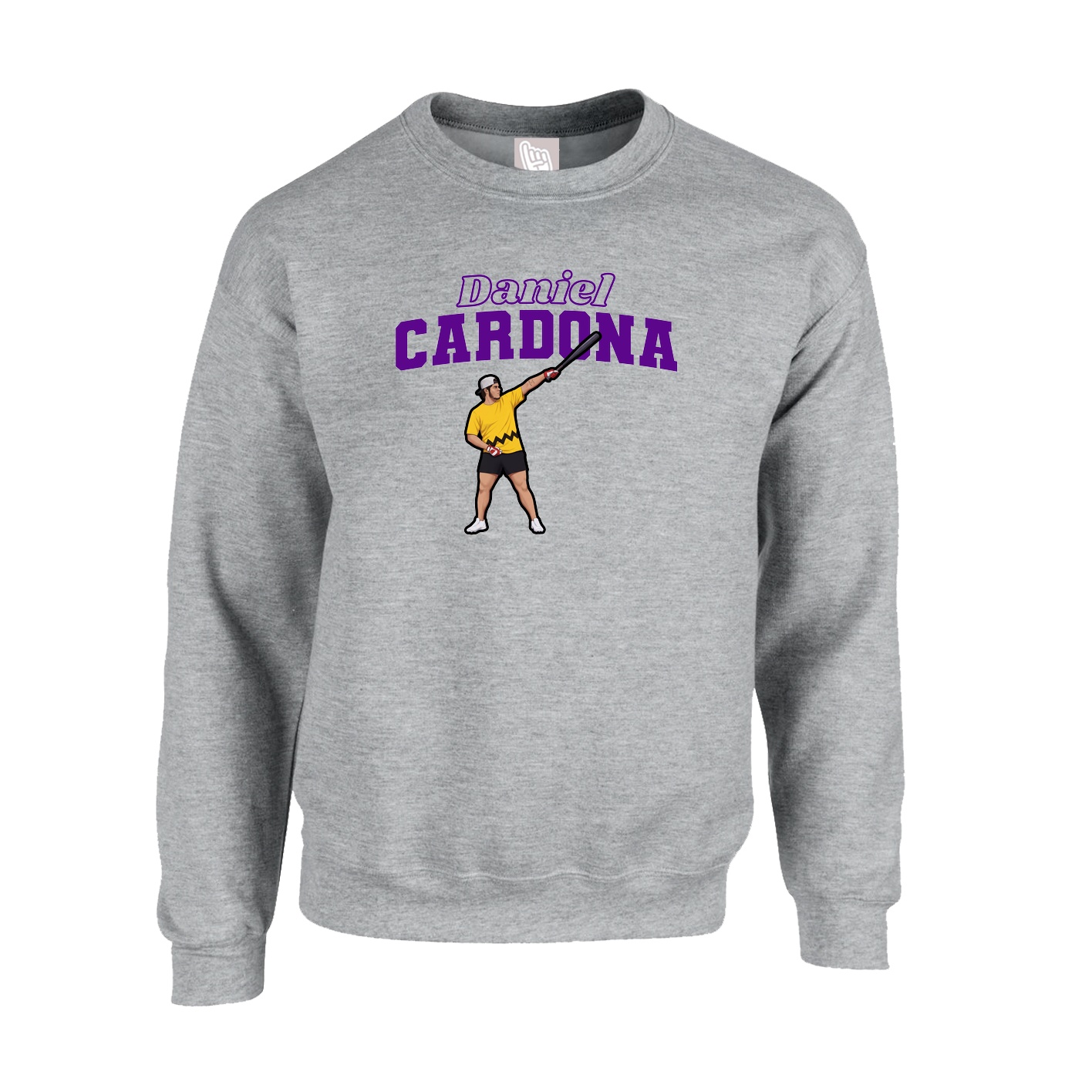 Fleece Crew — Name Arch in Grey