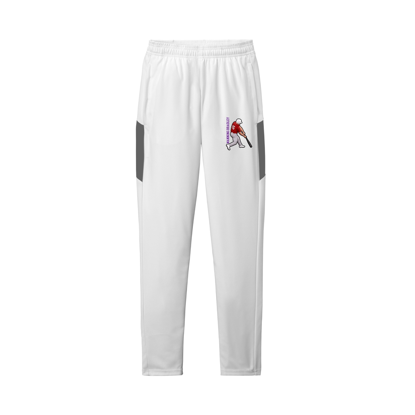 Team Travel Pant — Name Vertical in White/Grey