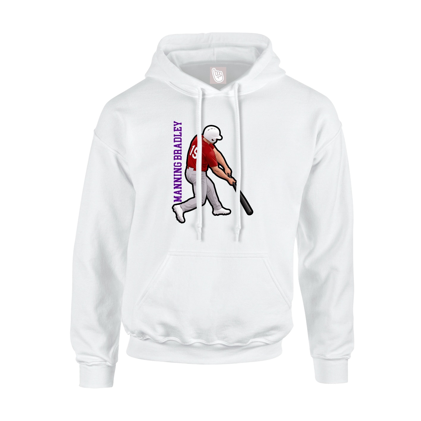 Youth Hoodie — Name Vertical in White