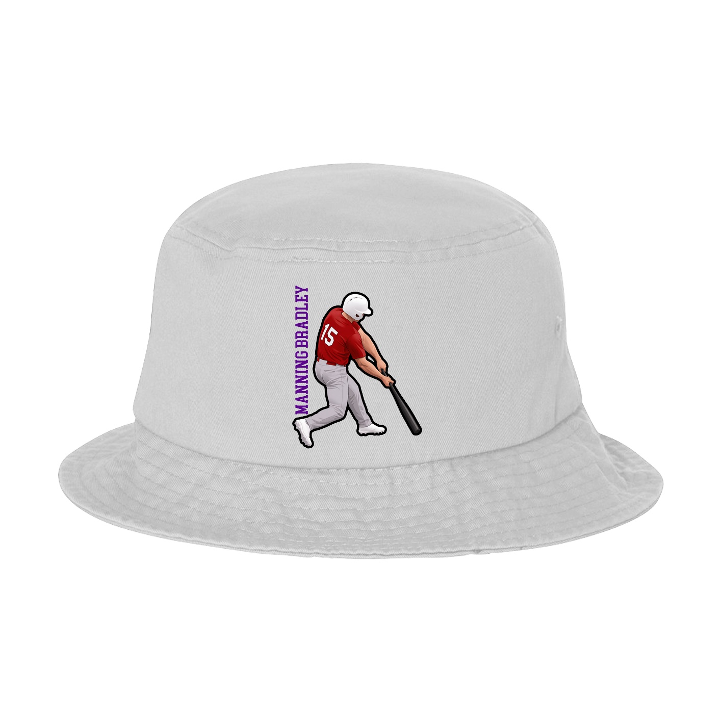 Bucket Cap — Name Vertical in White