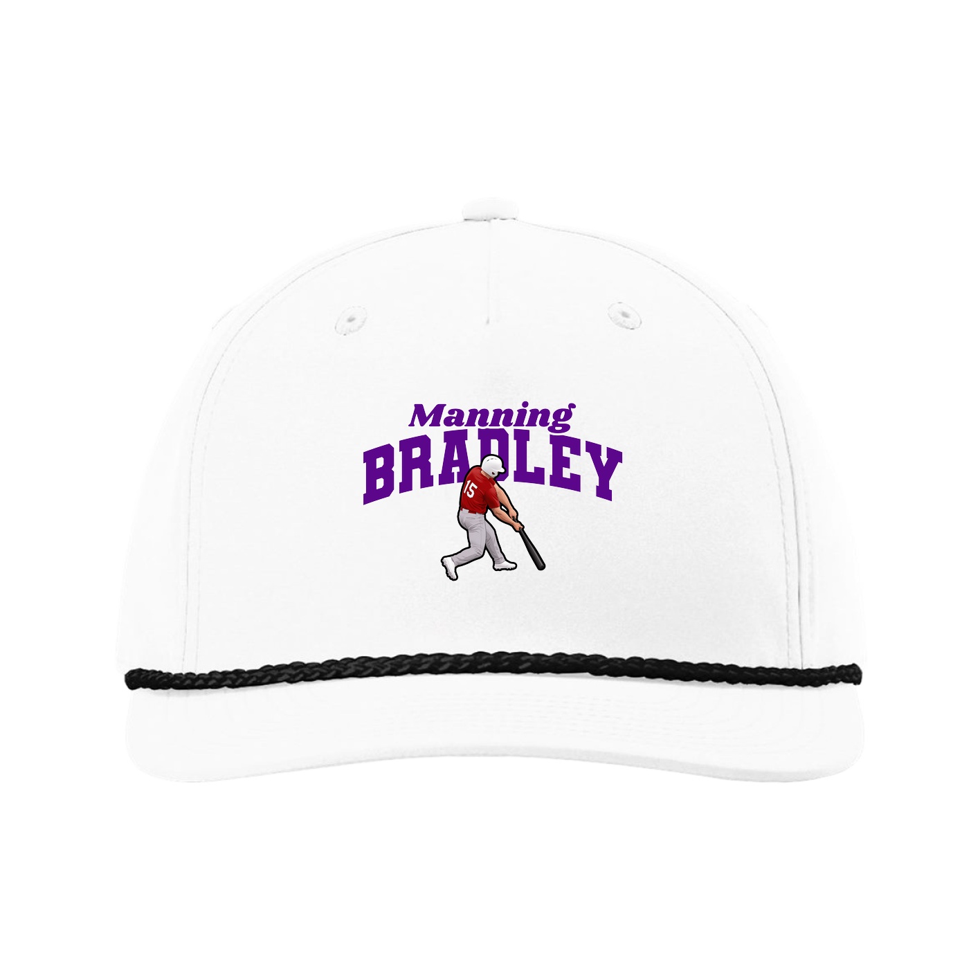 Five-Panel Classic Rope Cap — Signature Arch in White