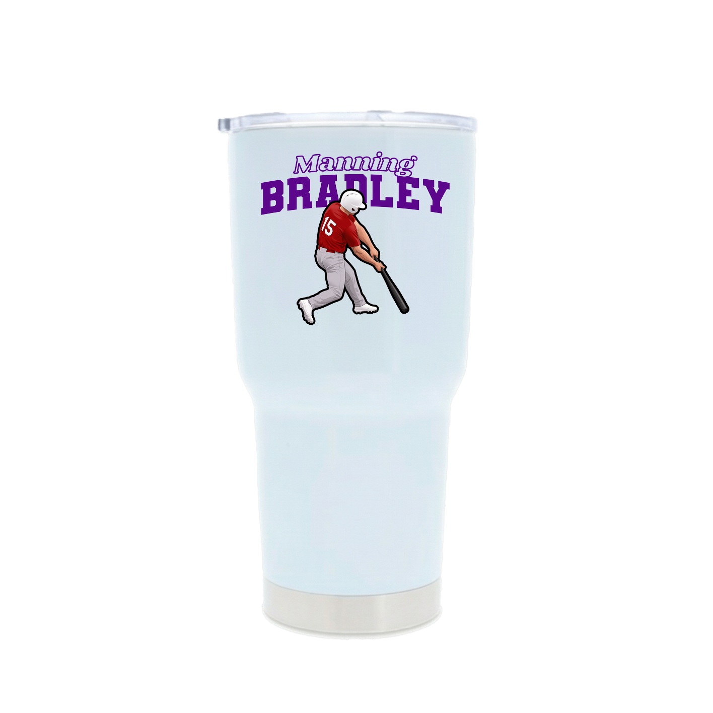 30oz Stainless Steel Tumbler — Name Arch in White