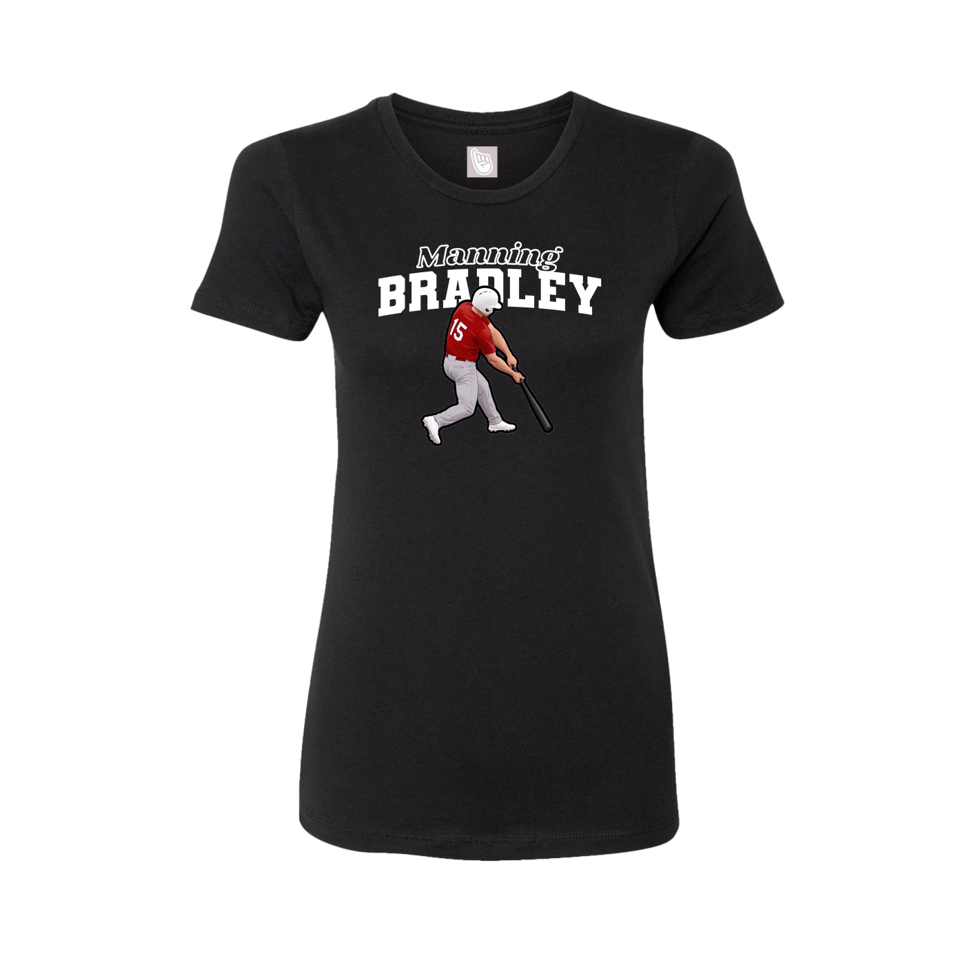 Fitted Women's Tee — Name Arch in Black