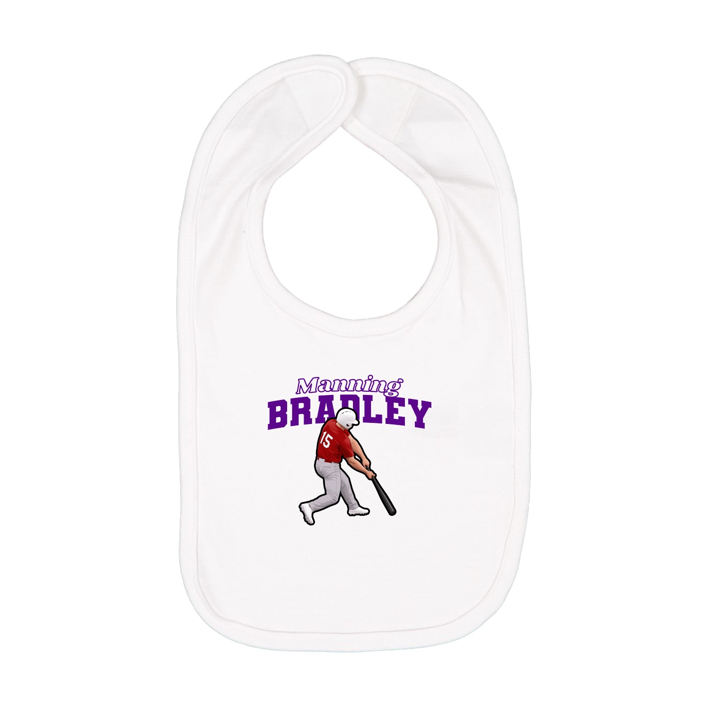 Infant Bib — Name Arch in White