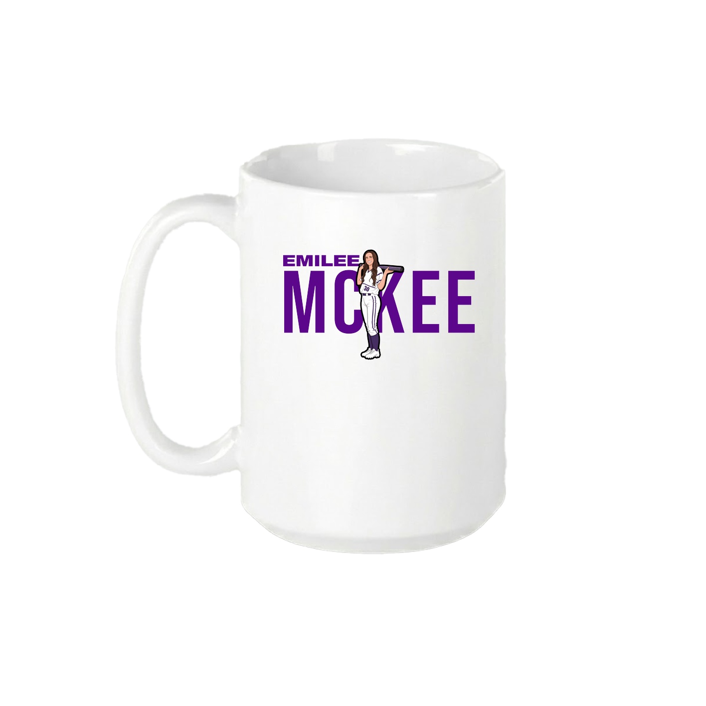 15oz Coffee Mug — Player Name in White