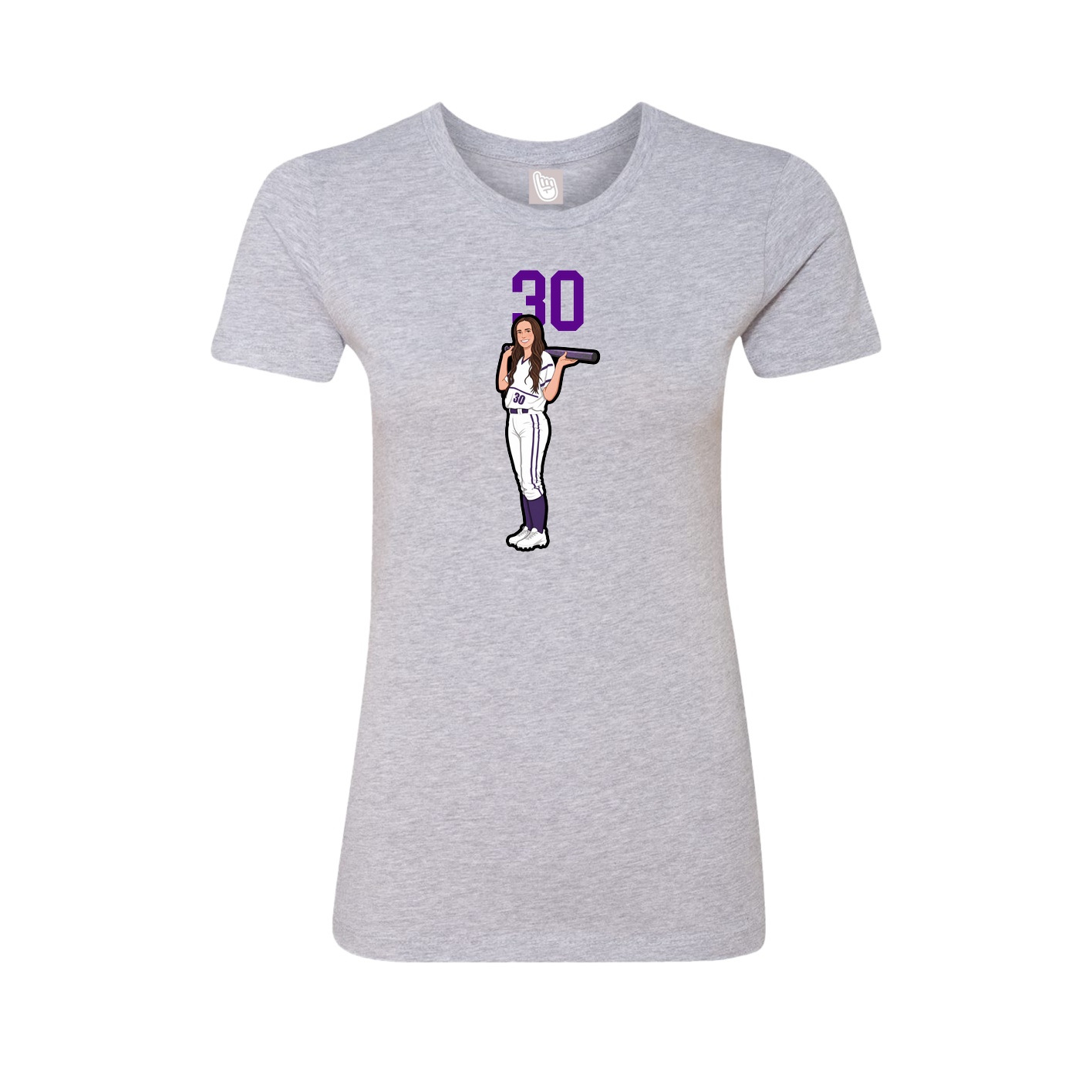 Fitted Women's Tee — Number Top in Grey