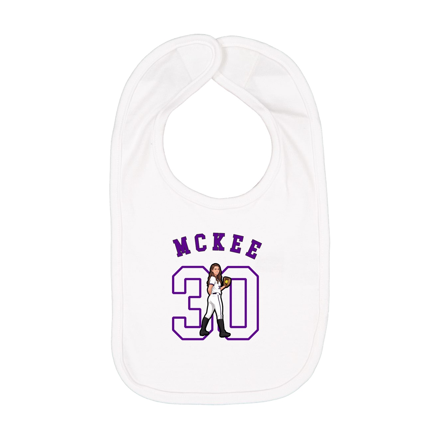 Infant Bib — Shirsey Arch in White
