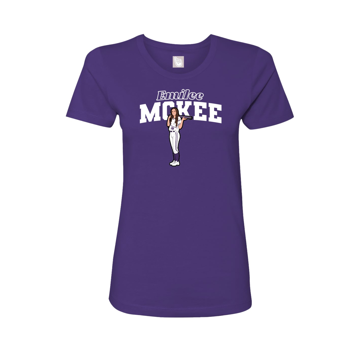 Fitted Women's Tee — Name Arch in Purple
