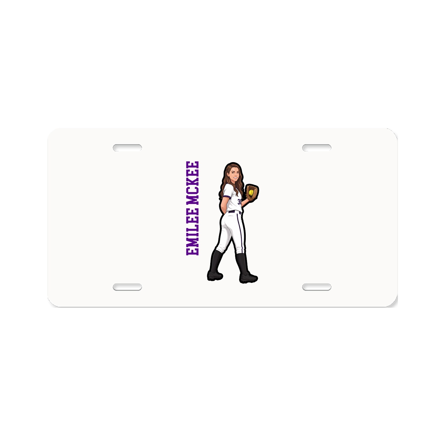 License Plate — Name Vertical in Classic