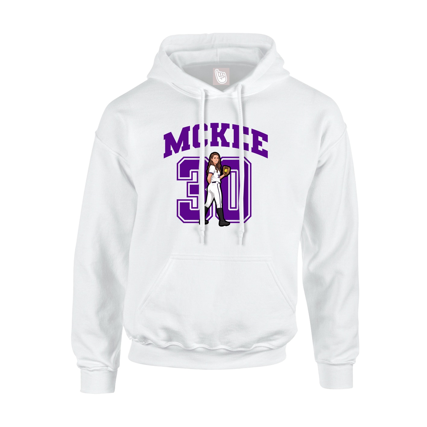 Hoodie — Number in White