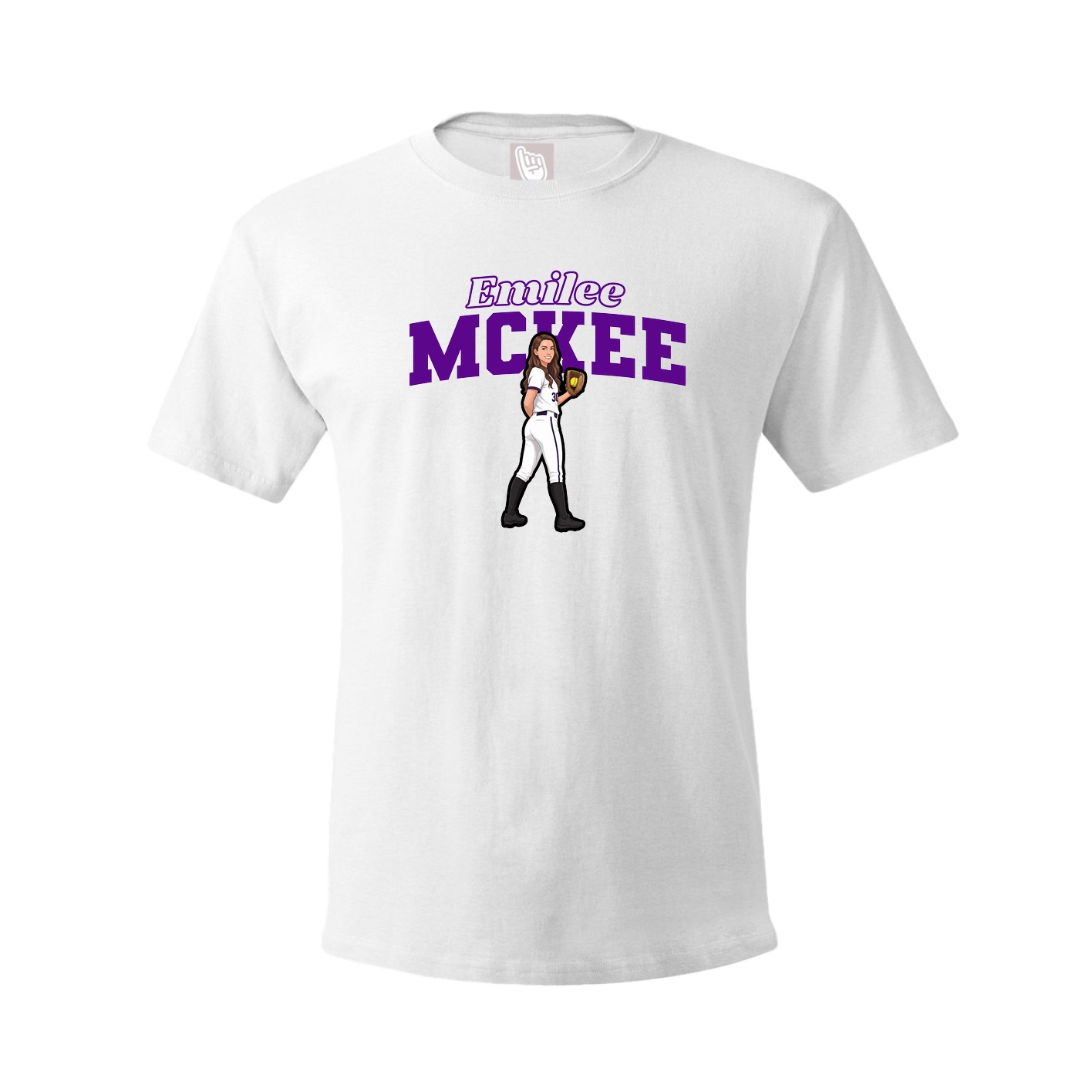 Youth Tee — Name Arch in White