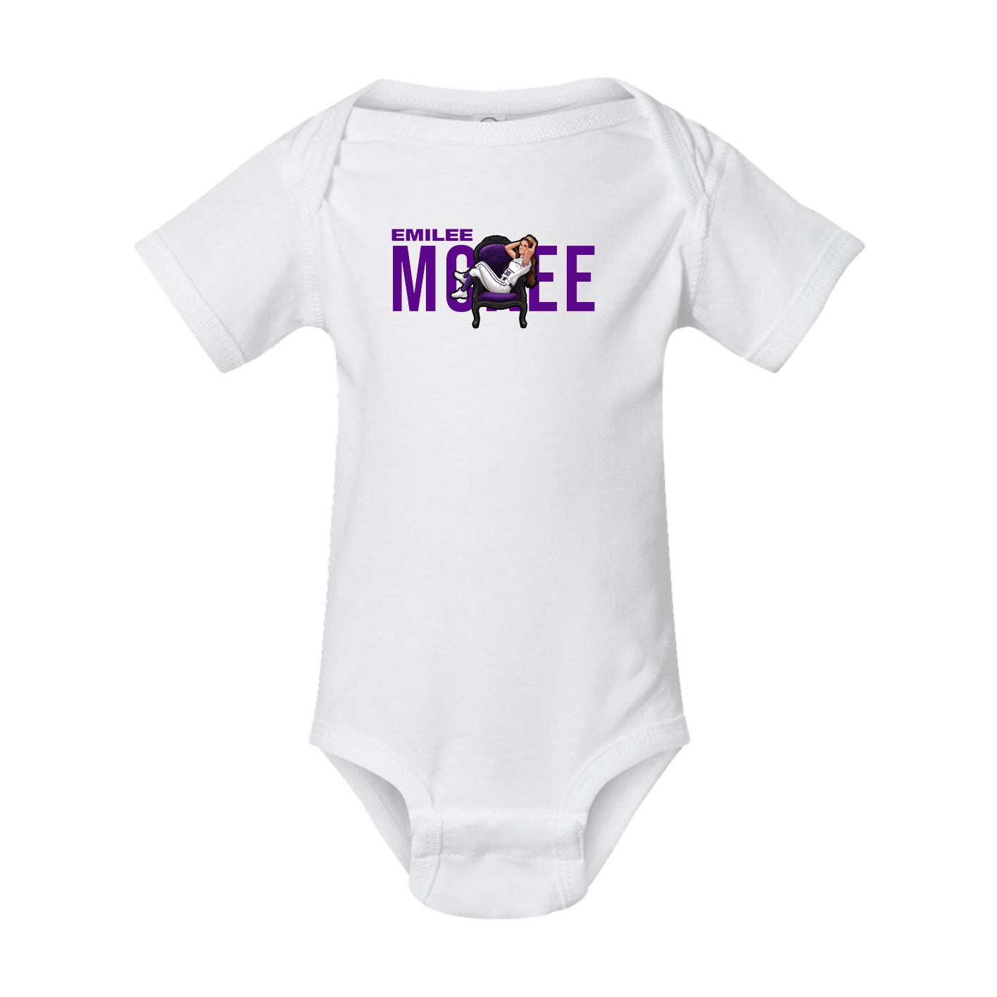 Baby Onesie — Player Name in White