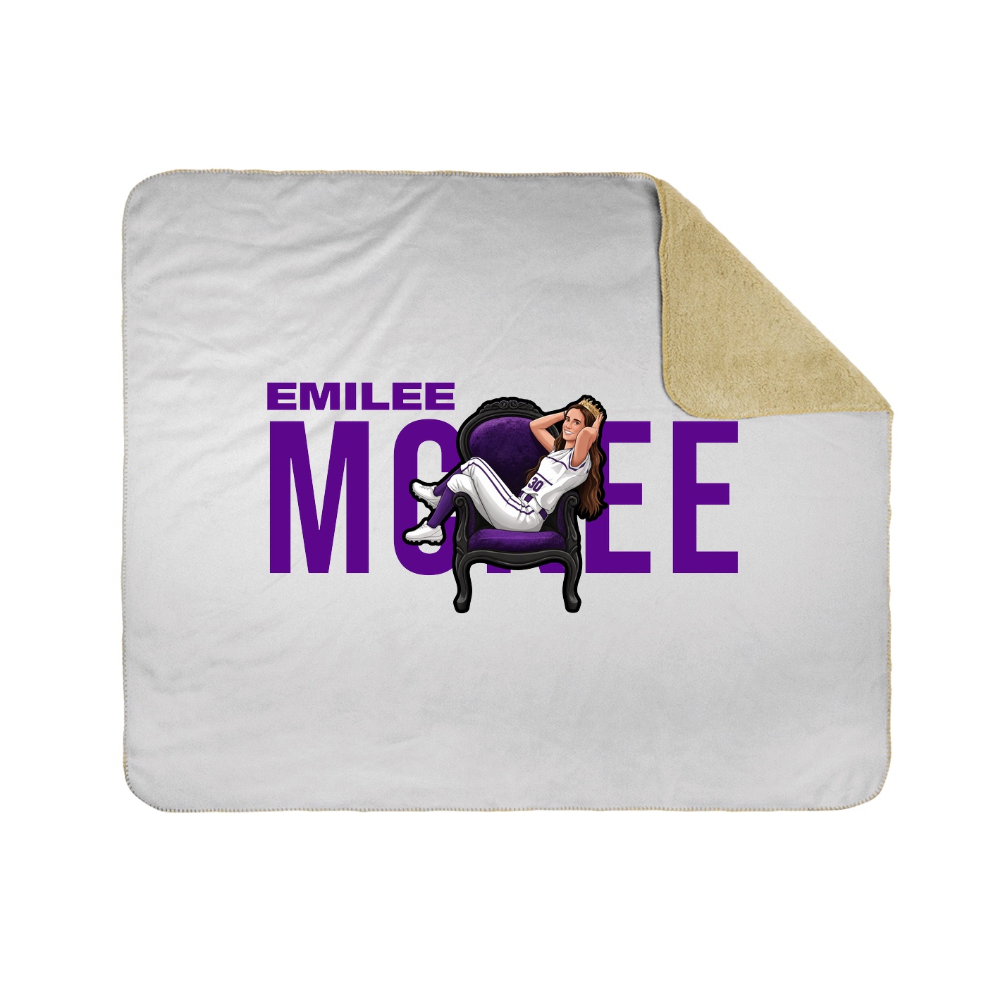 Throw Blanket — Player Name in White