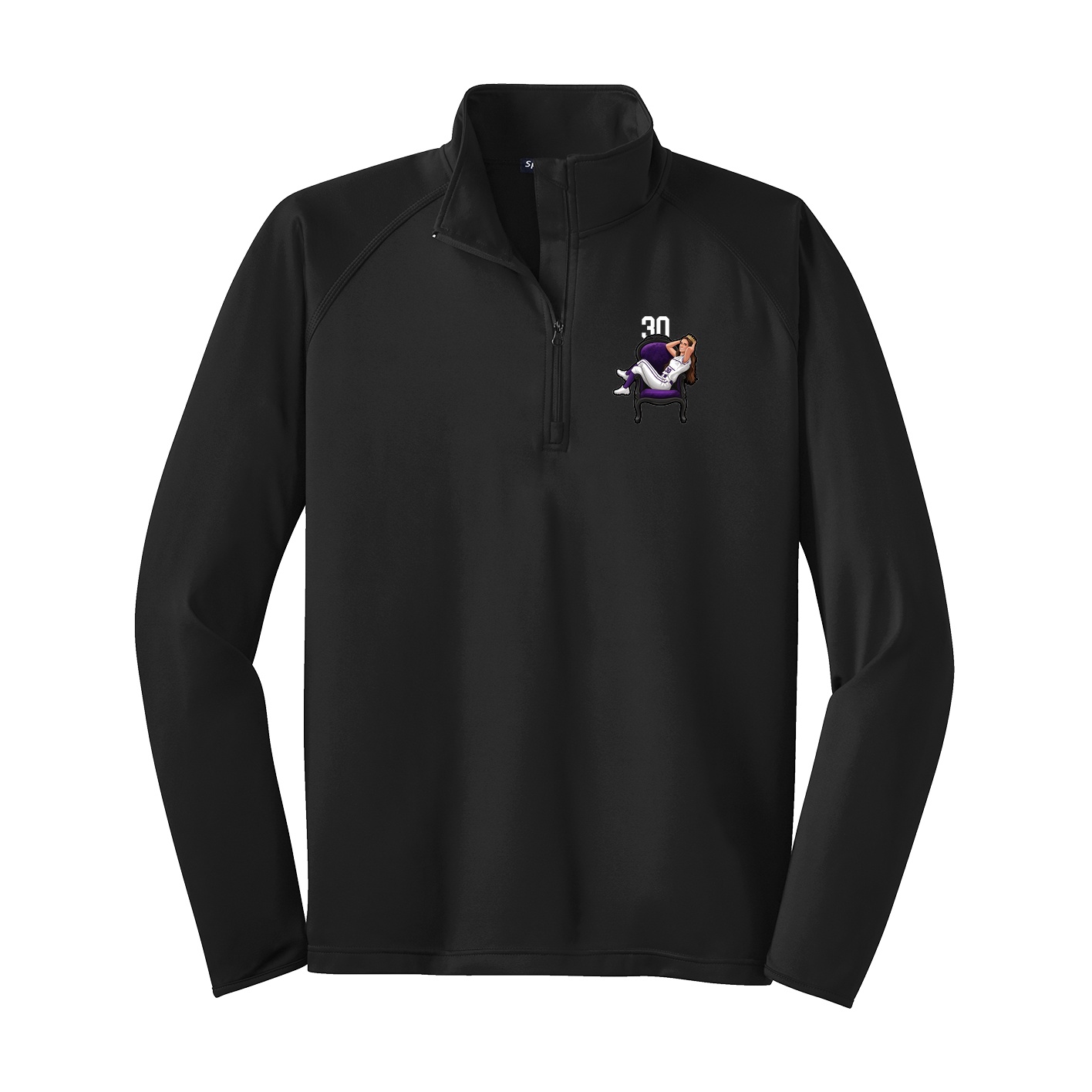 Q-Zip Pullover — Number Top in Black