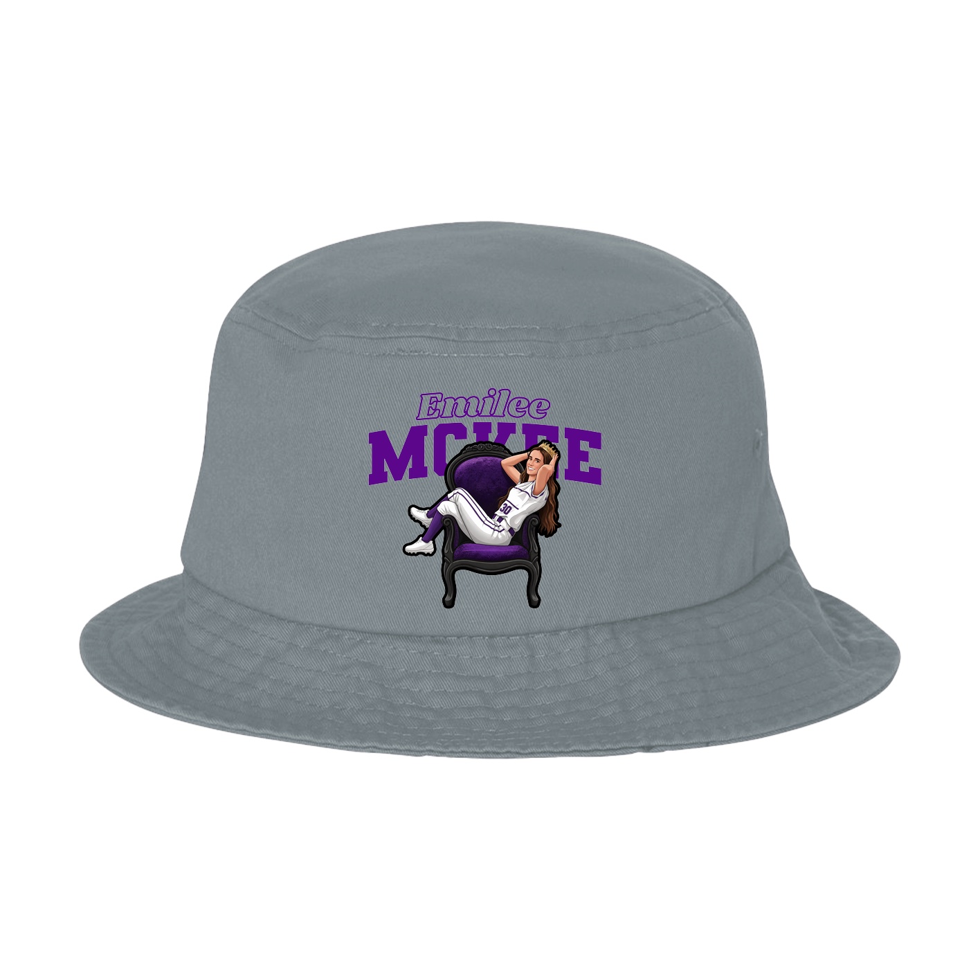 Bucket Cap — Name Arch in Grey