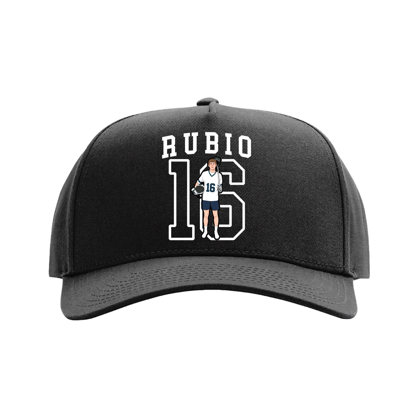 Full Fabric Five-Panel Champ Cap — Shirsey in Black