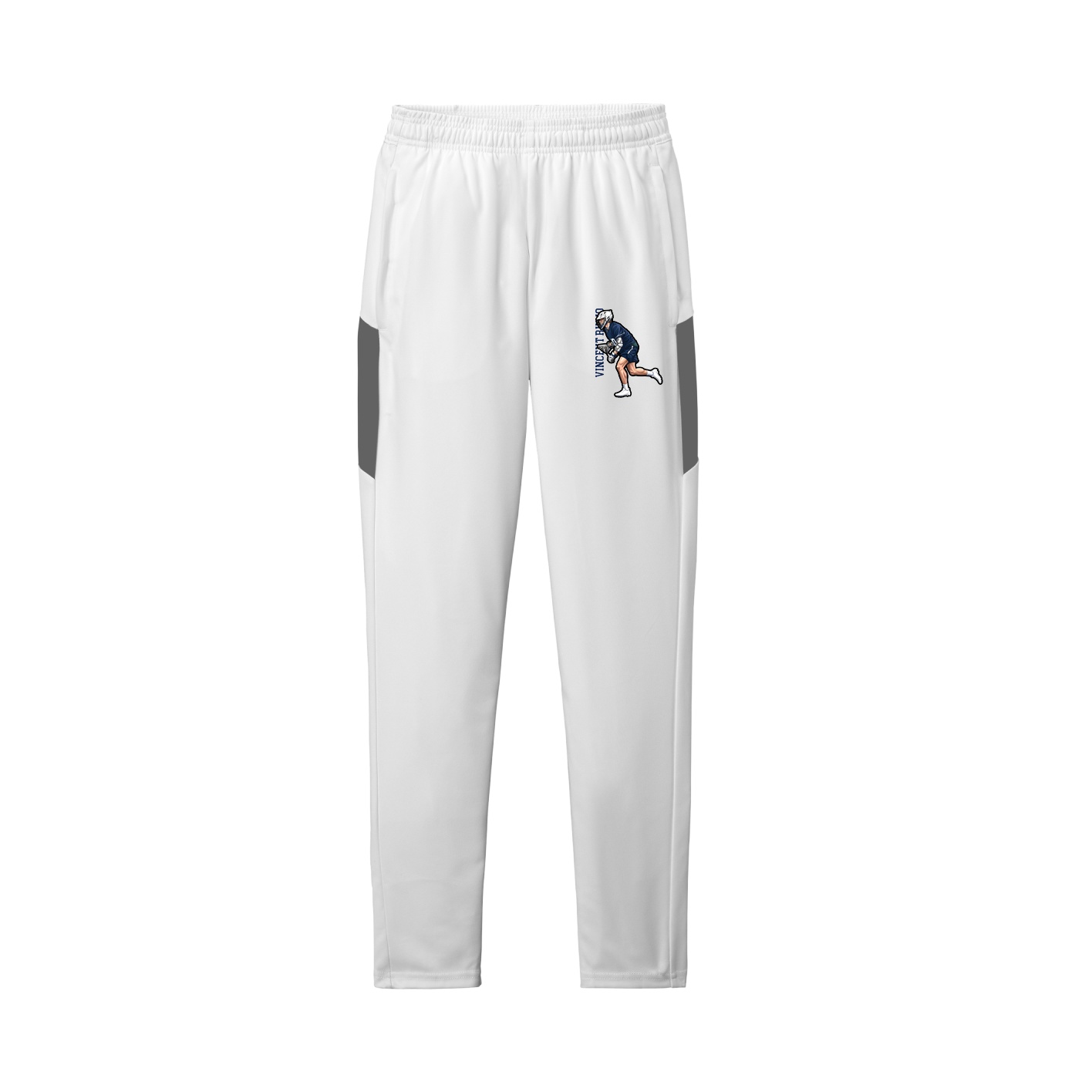 Team Travel Pant — Name Vertical in White/Grey