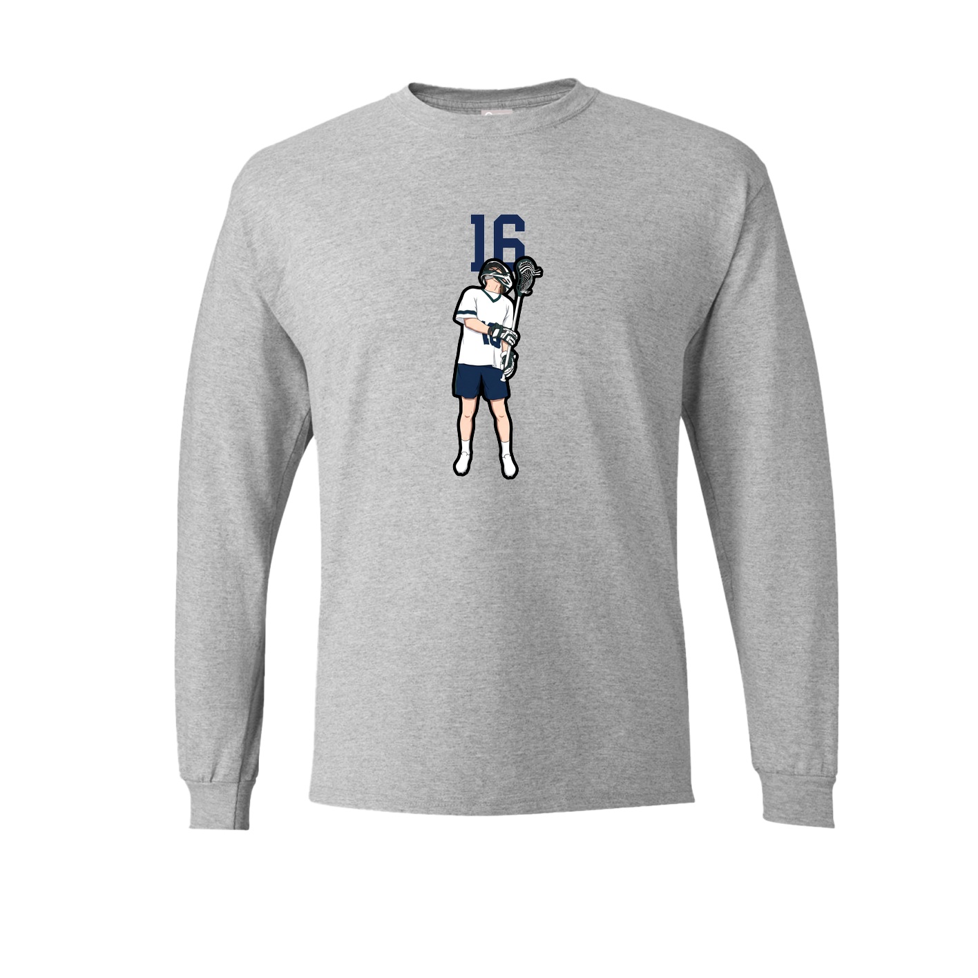 Long Sleeve Tee — Number Top in Grey