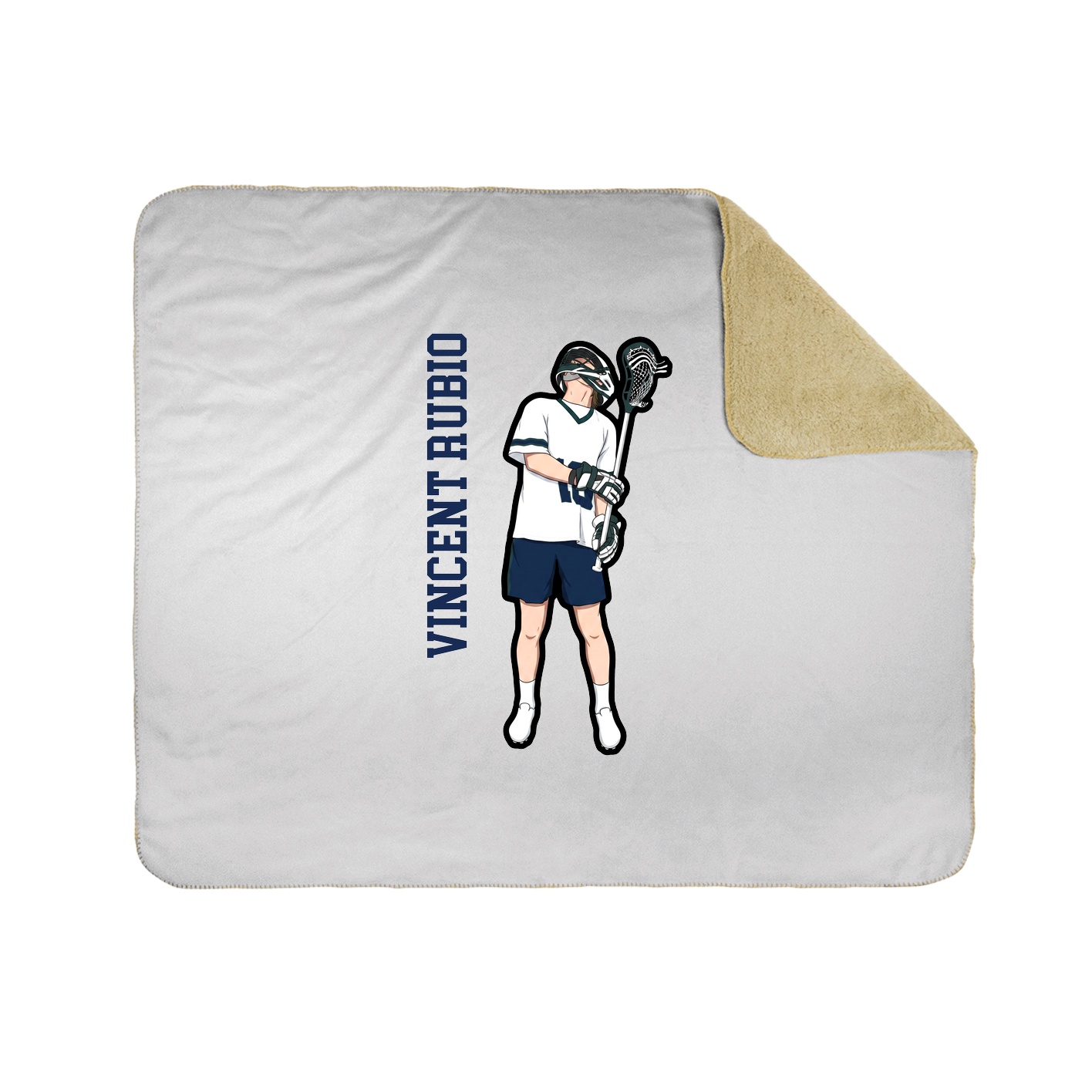 Throw Blanket — Name Vertical in White