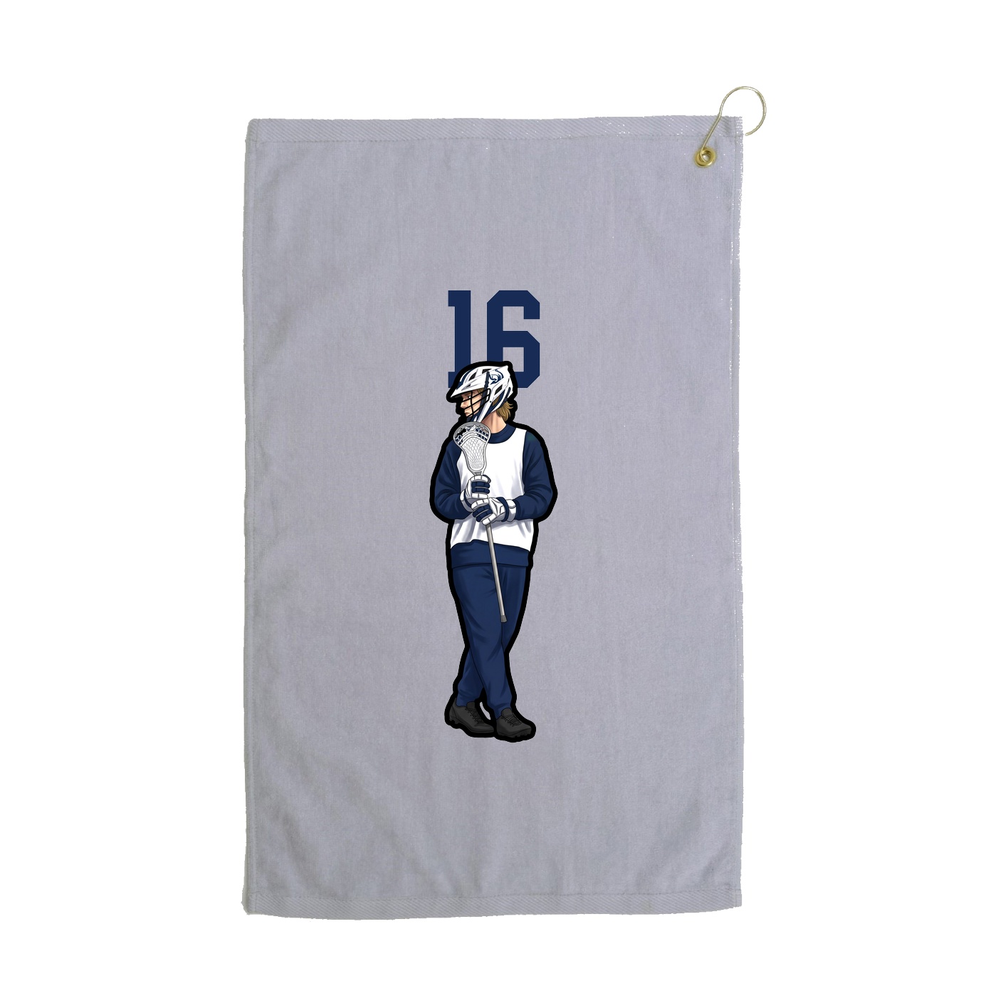 Golf Towel — Number Top in Grey
