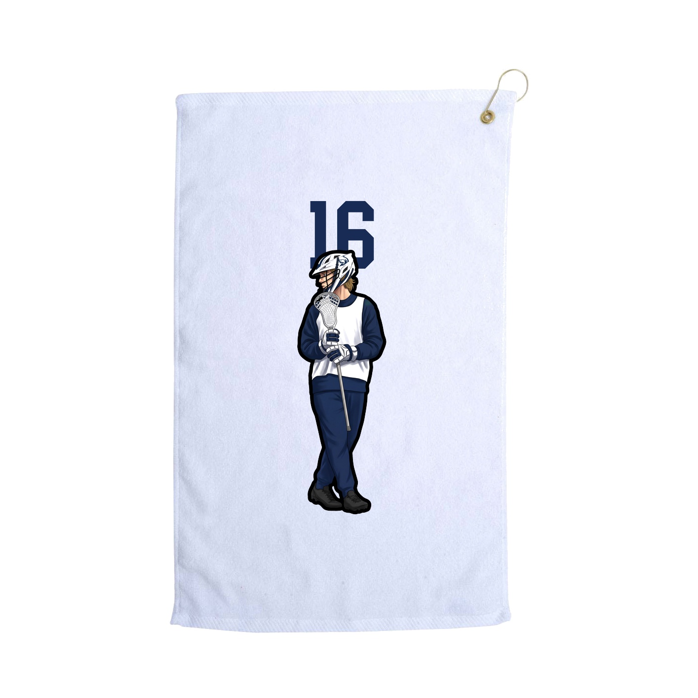 Golf Towel — Number Top in White