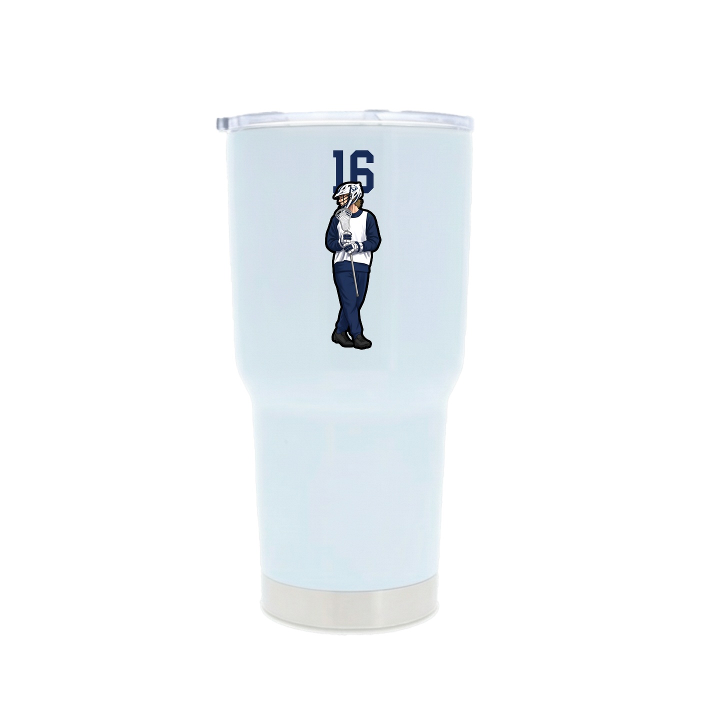 30oz Stainless Steel Tumbler — Number Top in White