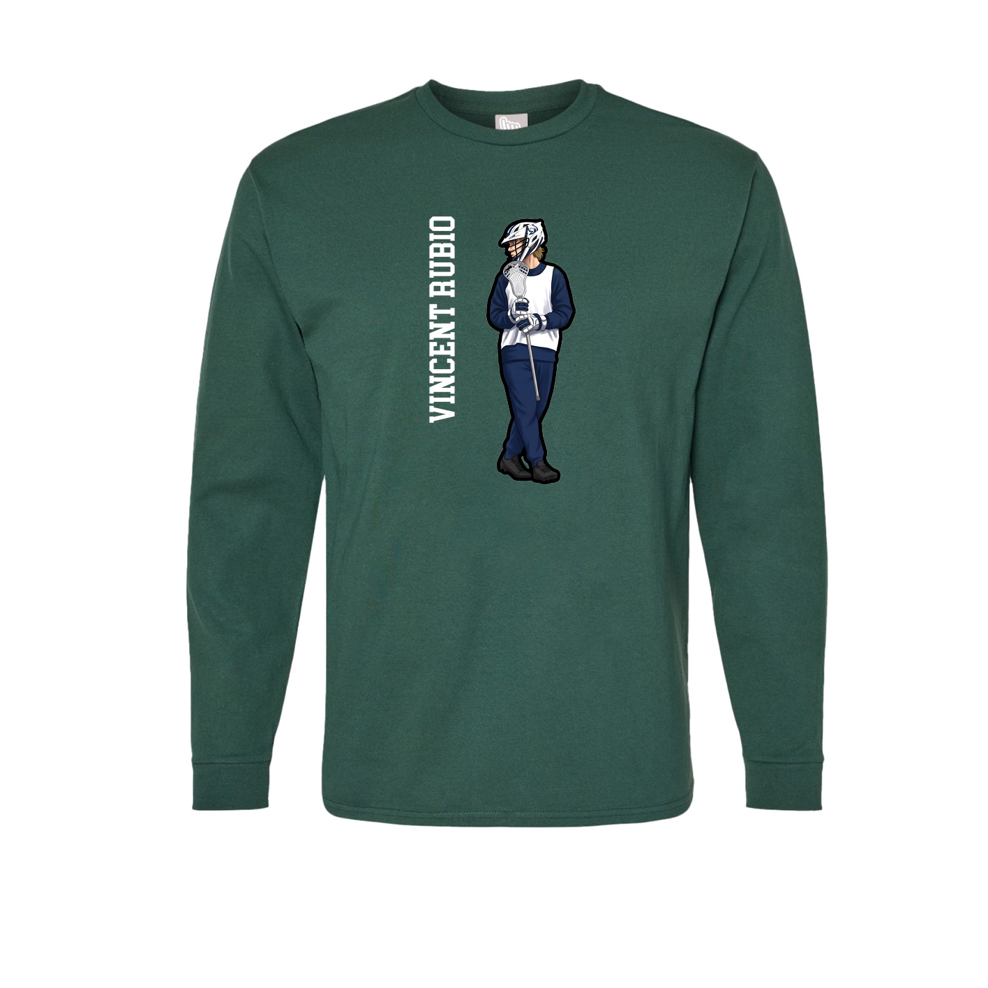 Long Sleeve Tee — Name Vertical in Green