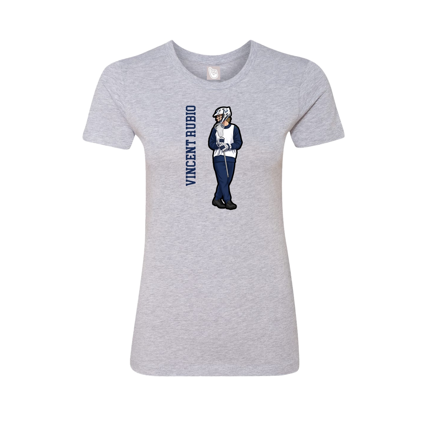 Womens Tee — Name Vertical in Grey