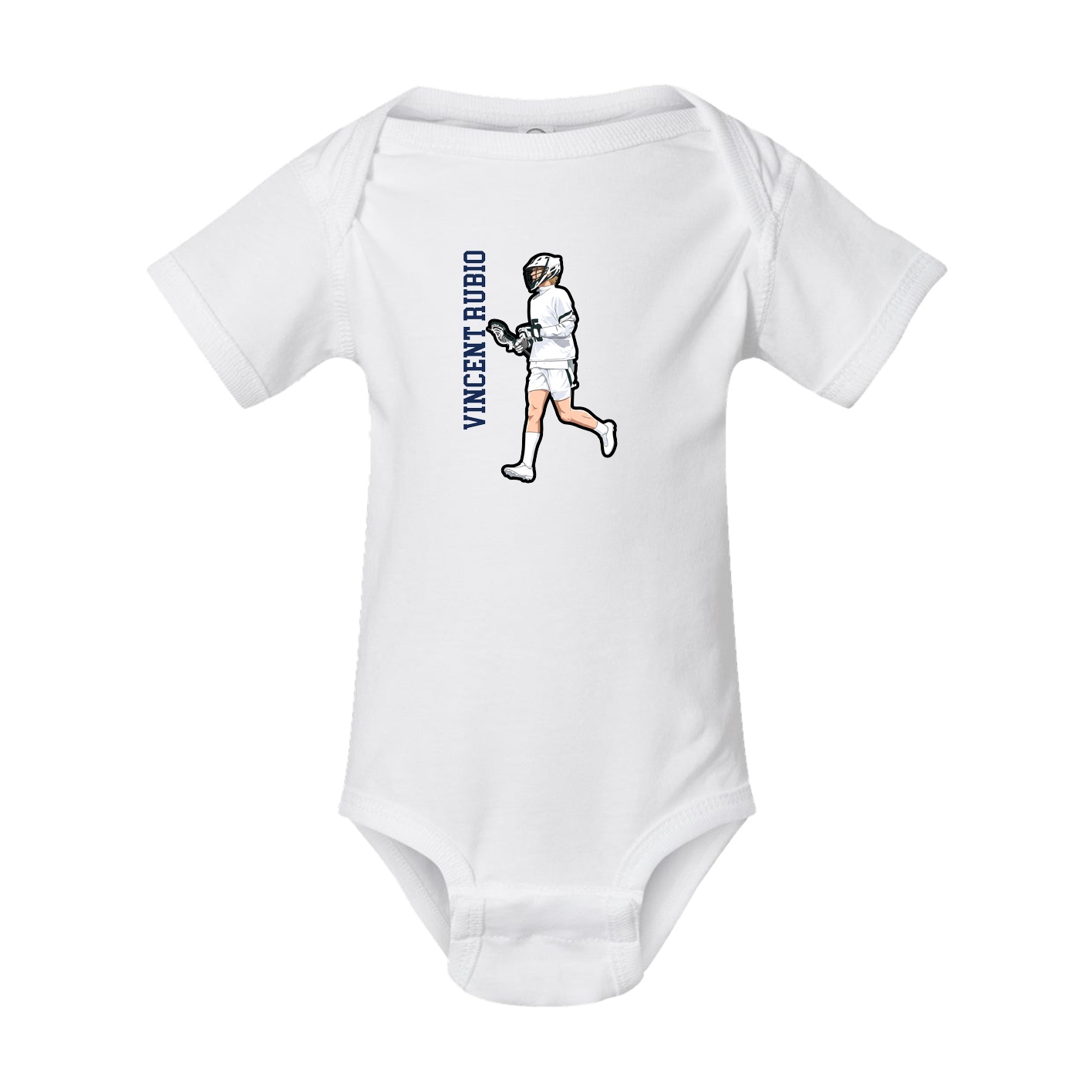 Baby Onesie — Name Vertical in White