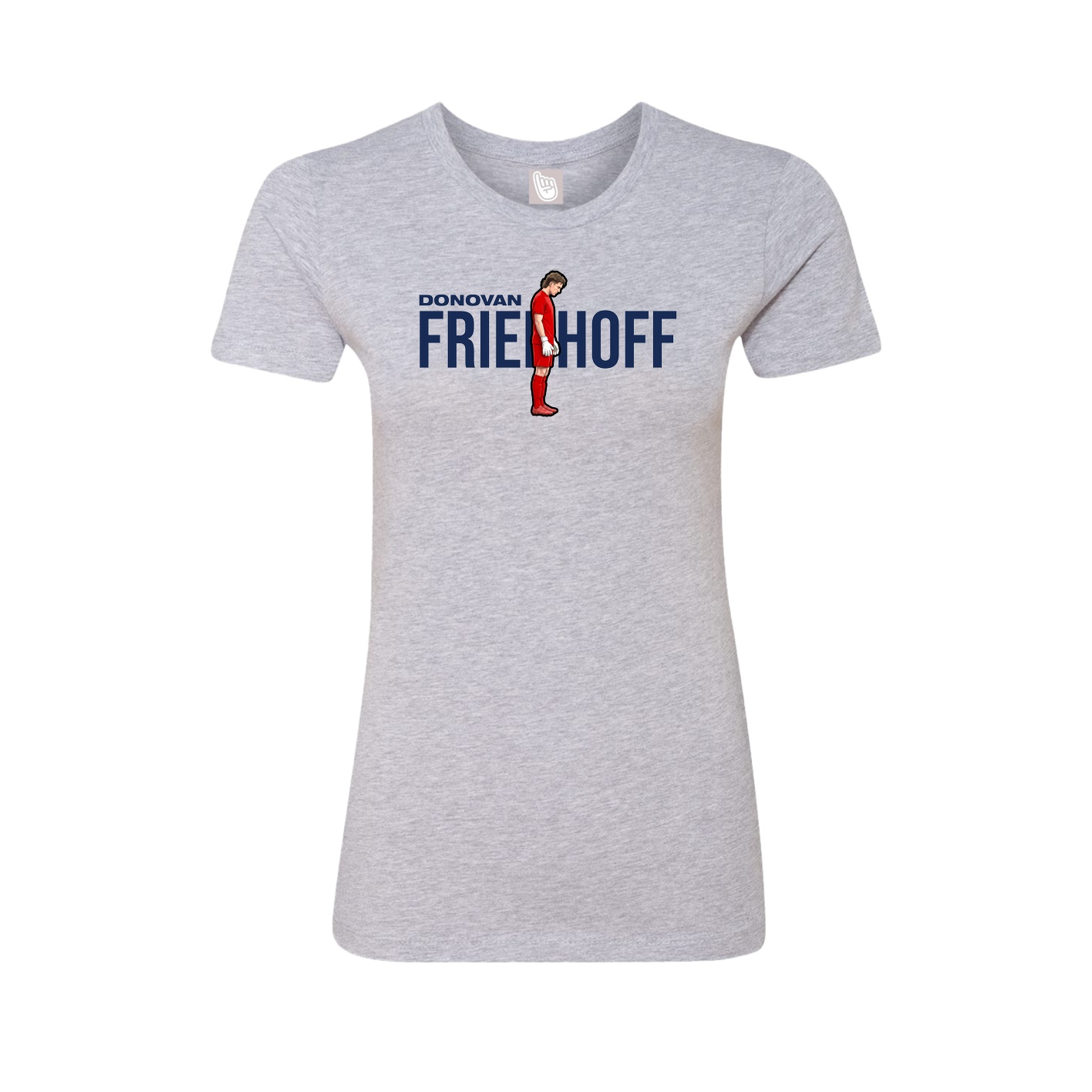 Fitted Women's Tee — Player Name in Grey