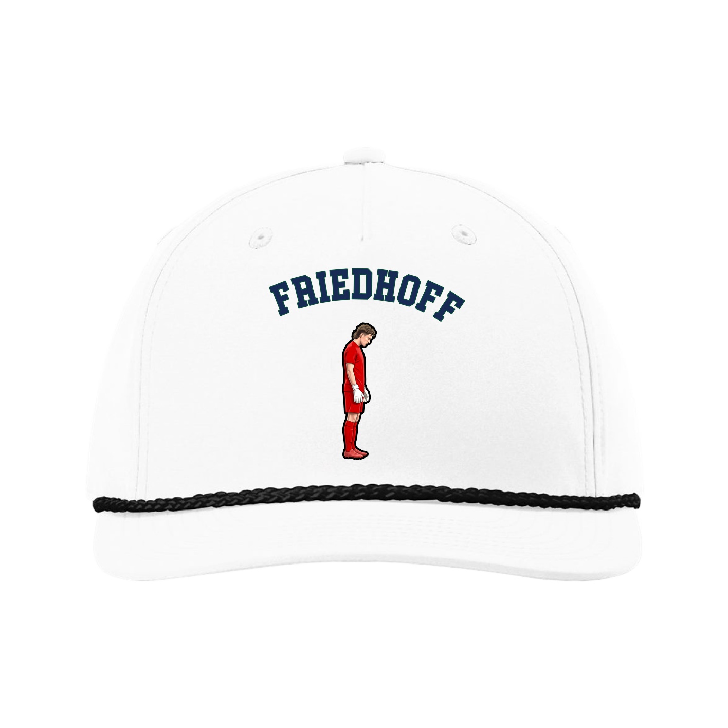 Five-Panel Classic Rope Cap — Shirsey Arch in White