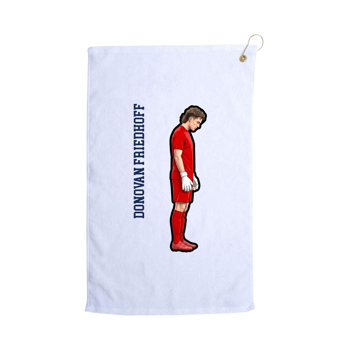 Golf Towel — Name Vertical in White