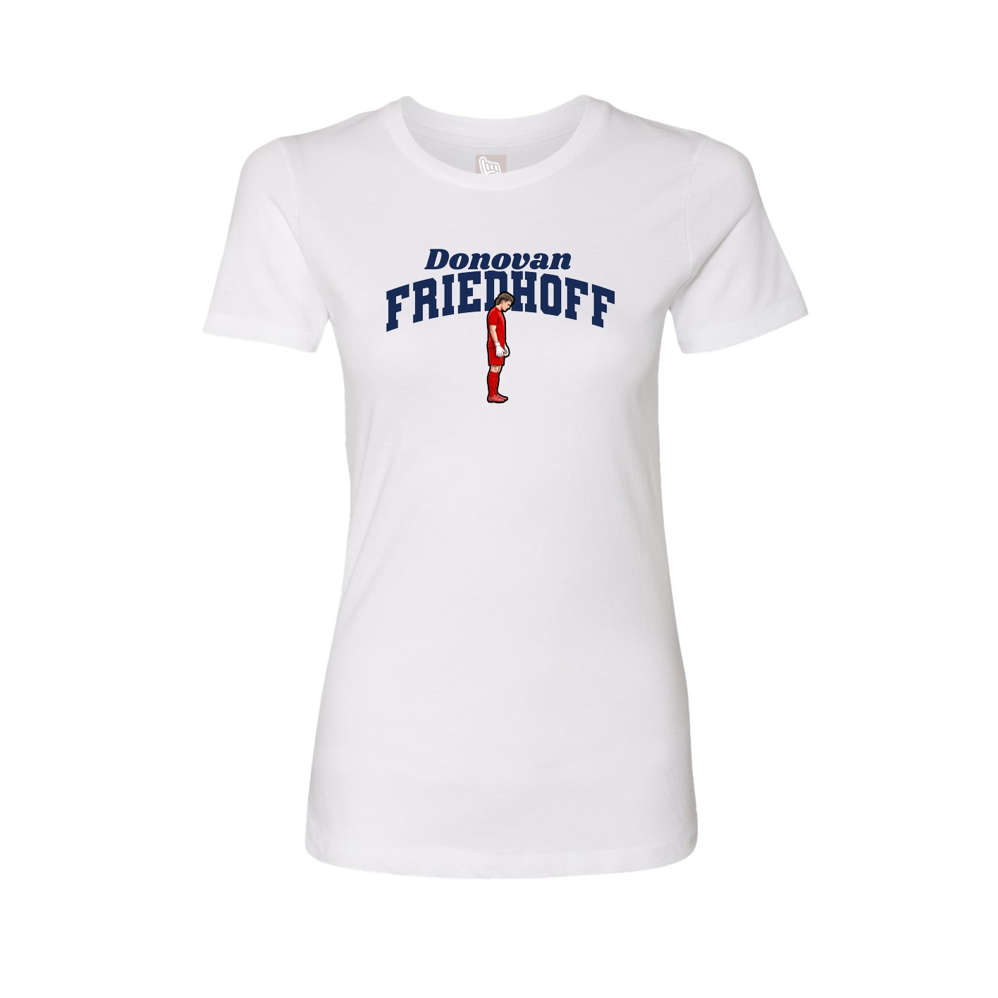 Fitted Women's Tee — Signature Arch in White