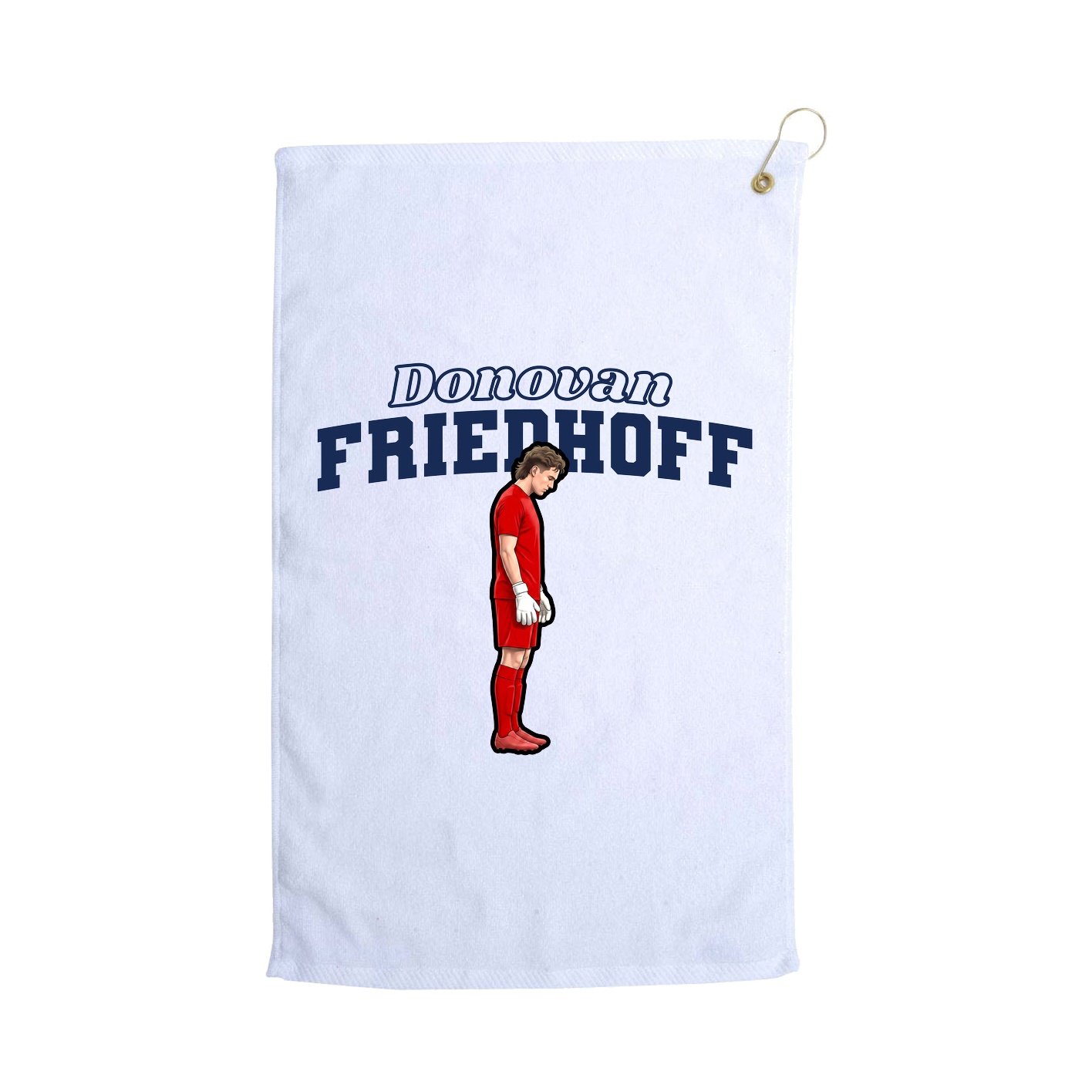 Golf Towel — Name Arch in White