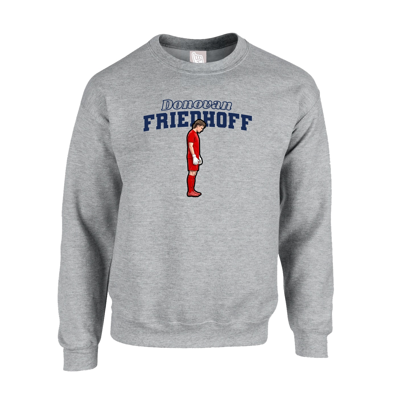 Fleece Crew — Name Arch in Grey