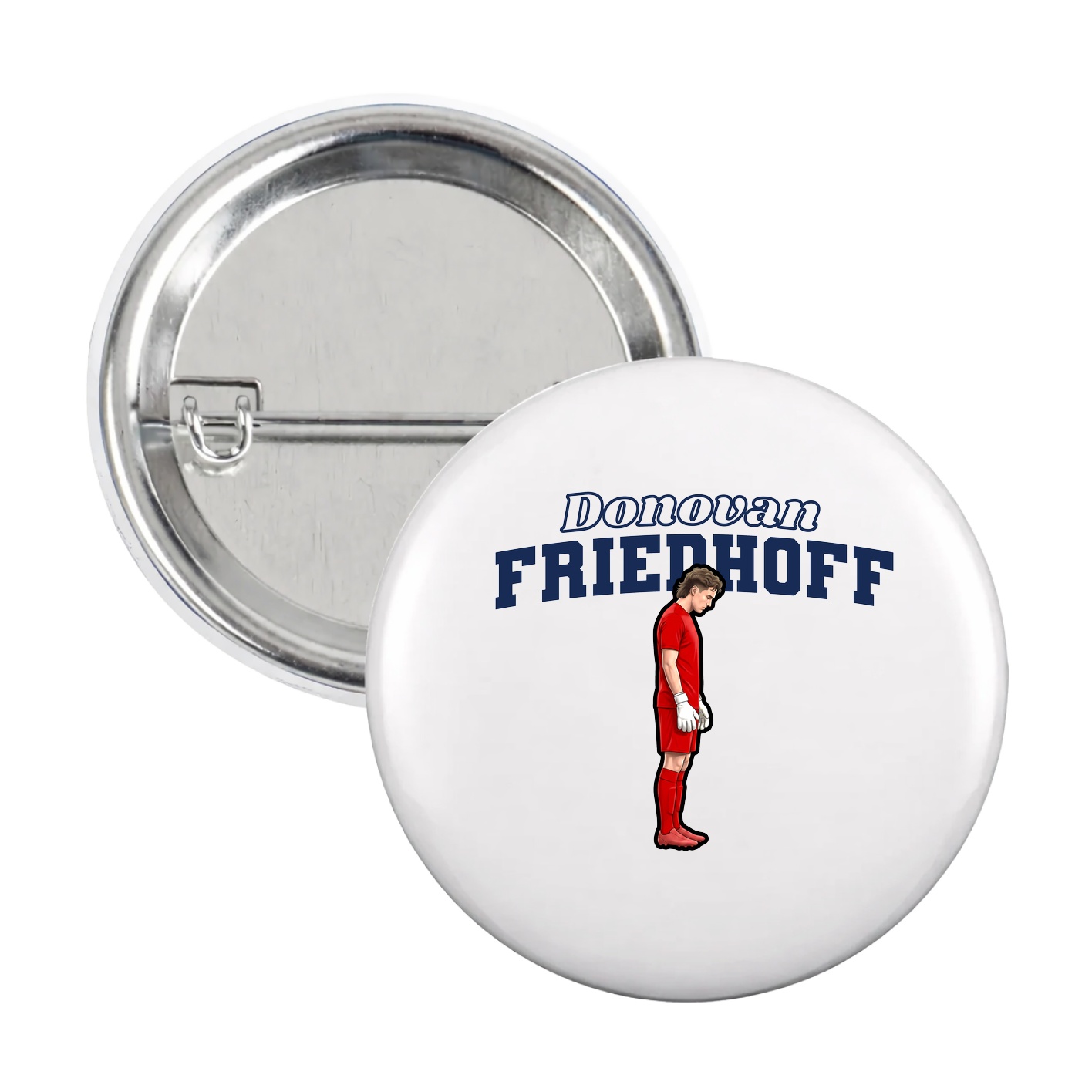 Game Day Button — Name Arch in White