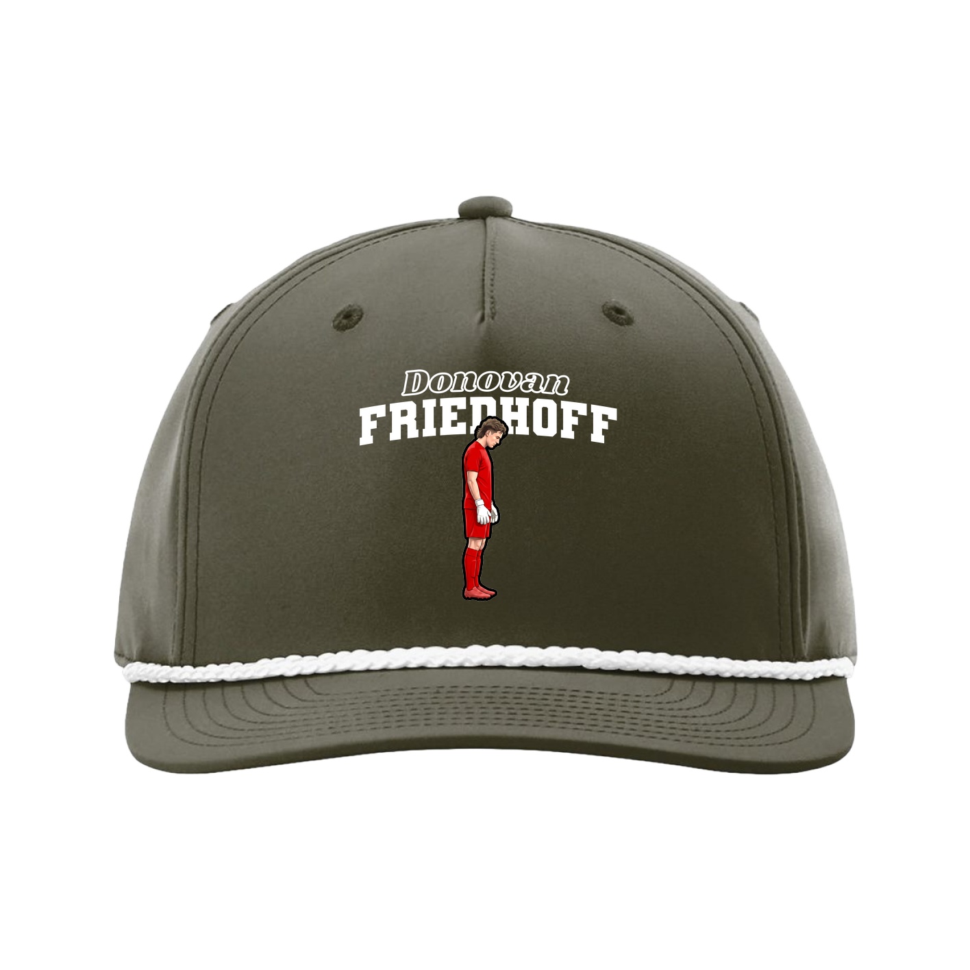 Five-Panel Classic Rope Cap — Name Arch in Green