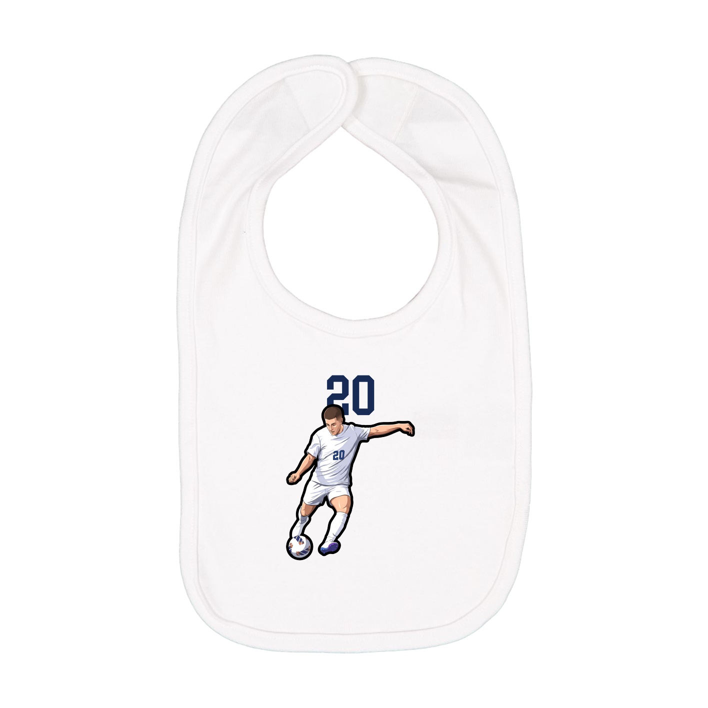 Infant Bib — Number Top in White