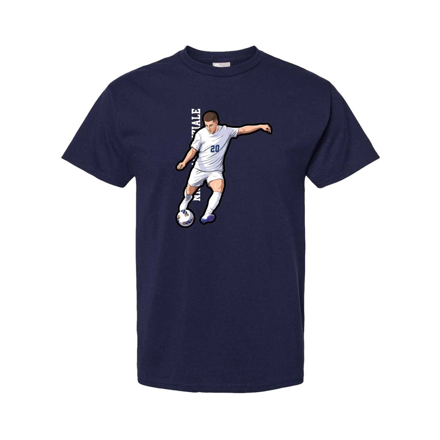 Tee — Name Vertical in Navy