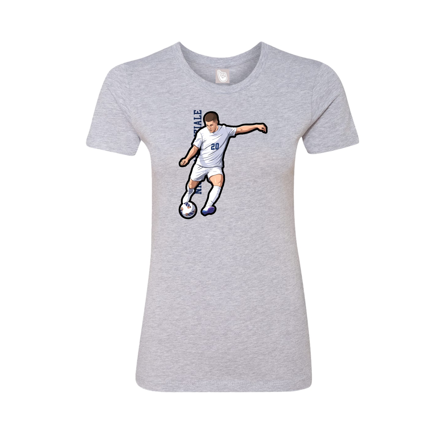 Fitted Women's Tee — Name Vertical in Grey