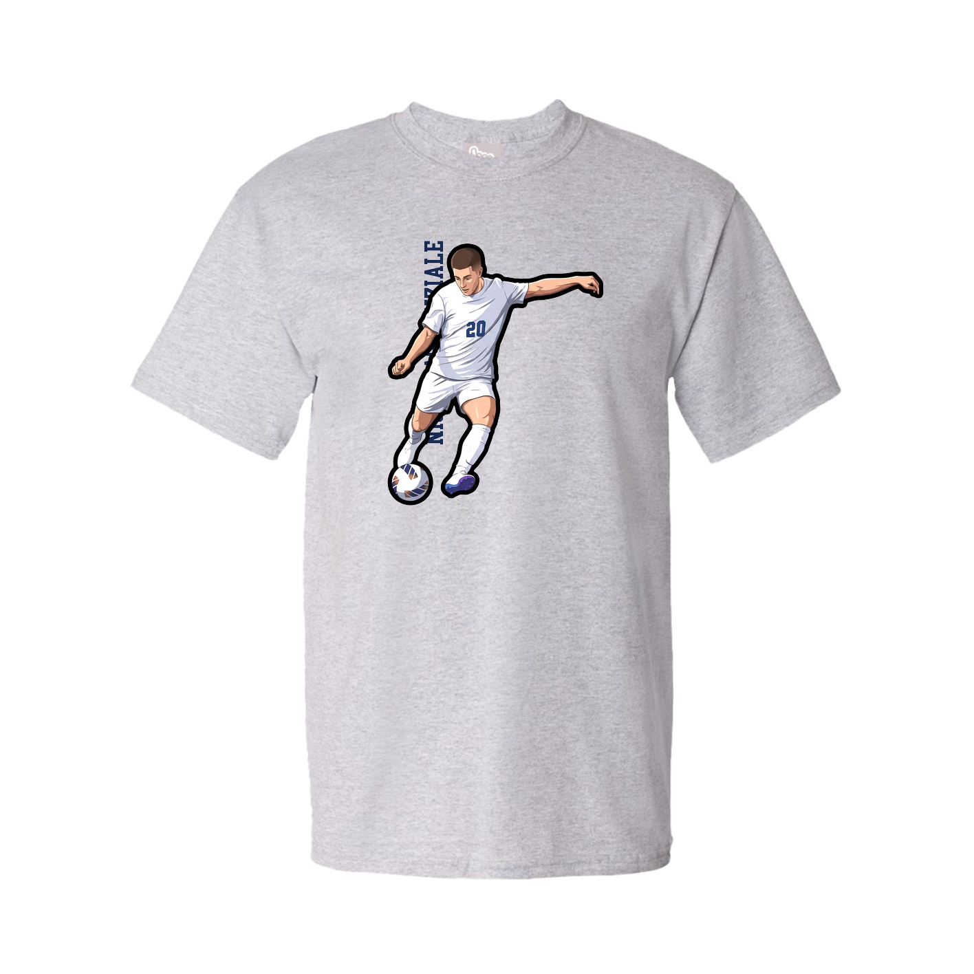 Youth Tee — Name Vertical in Grey
