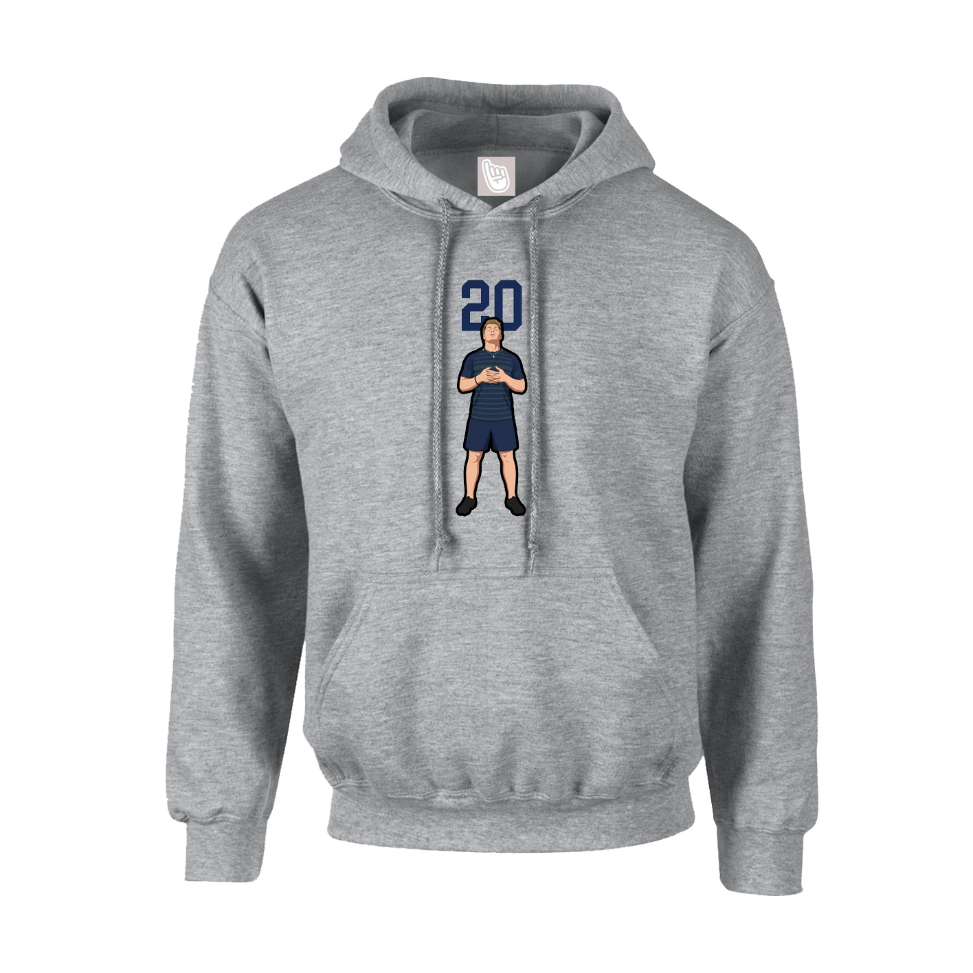 Hoodie — Number Top in Grey