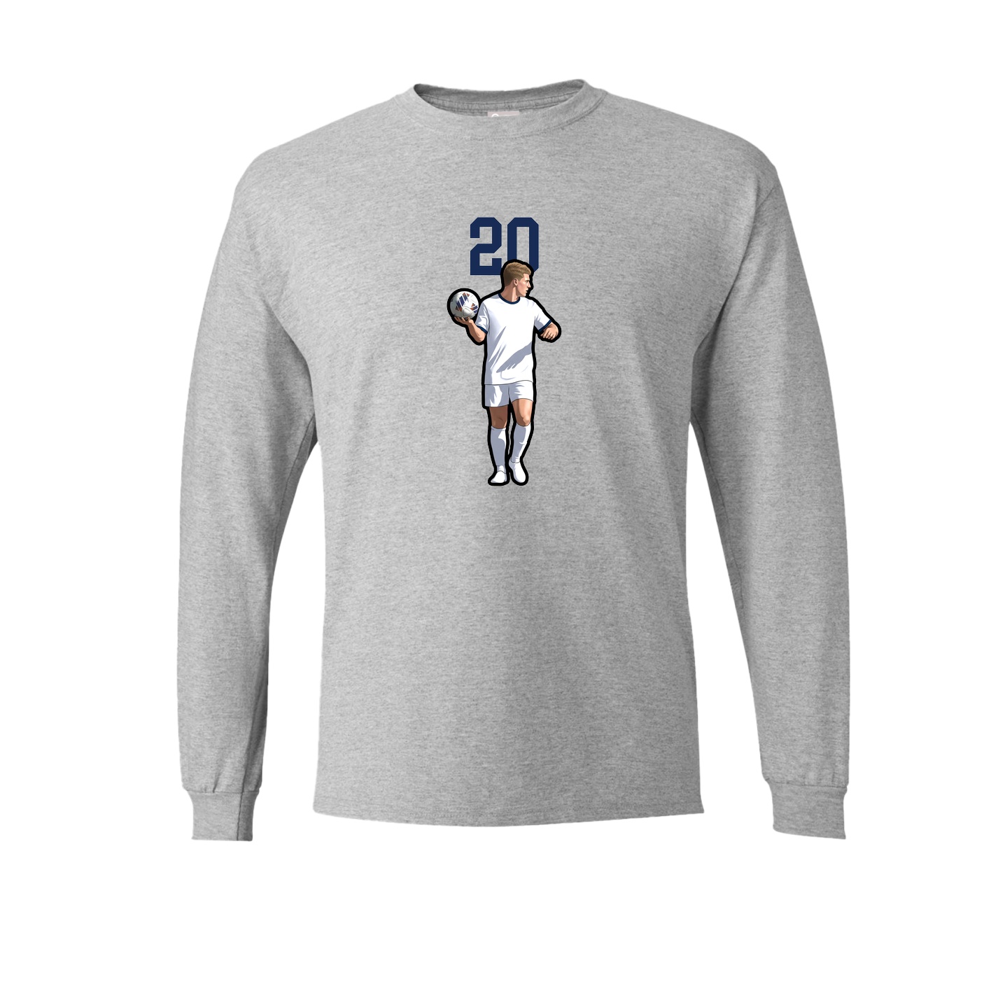 Long Sleeve Tee — Number Top in Grey
