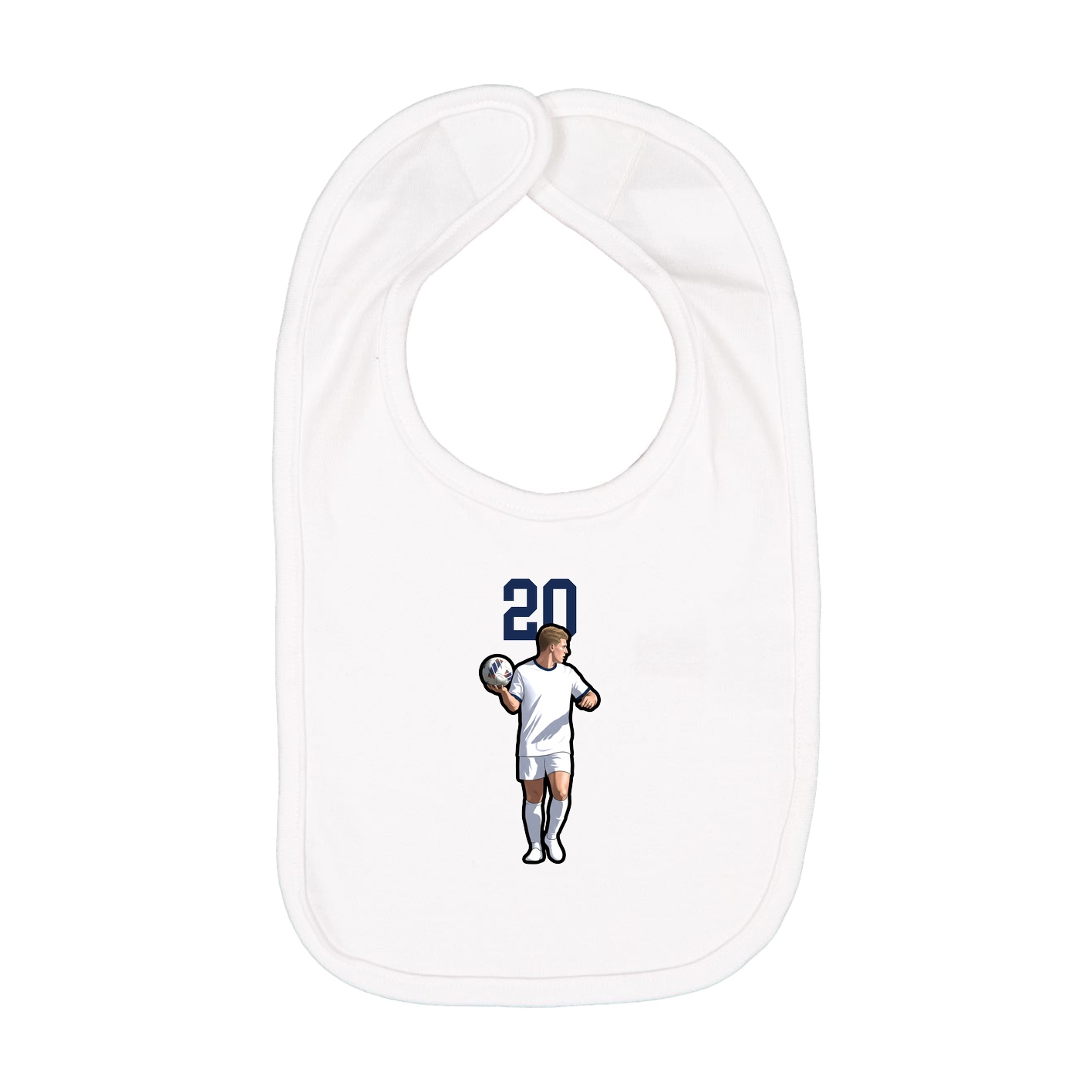 Infant Bib — Number Top in White