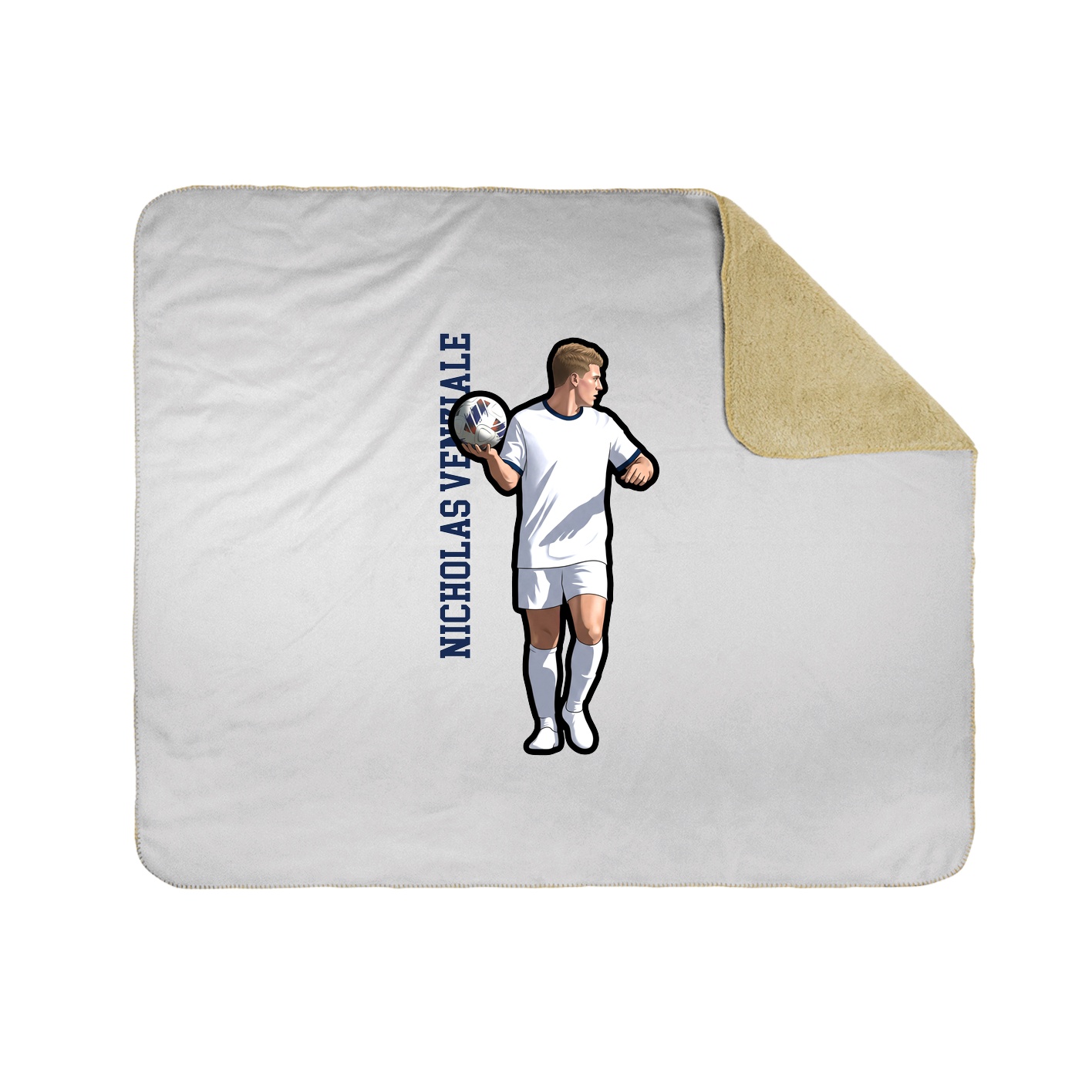 Throw Blanket — Name Vertical in White