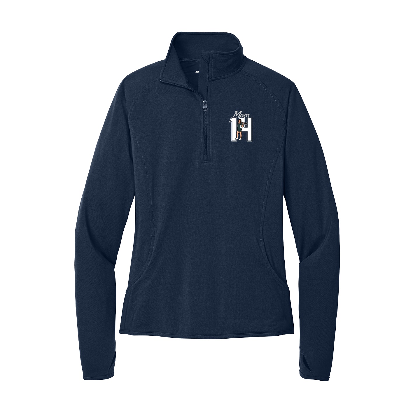 Women's Q-Zip Pullover — Mothers Day Shirsey in Navy