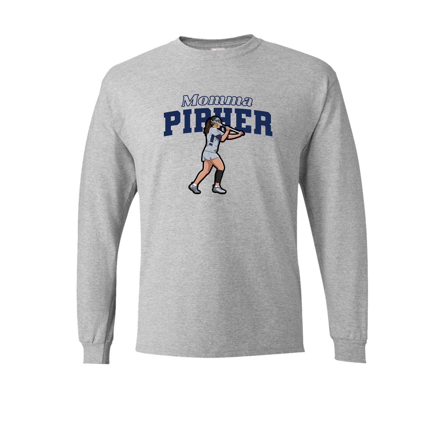 Long Sleeve Tee — Mothers Day Block in Grey