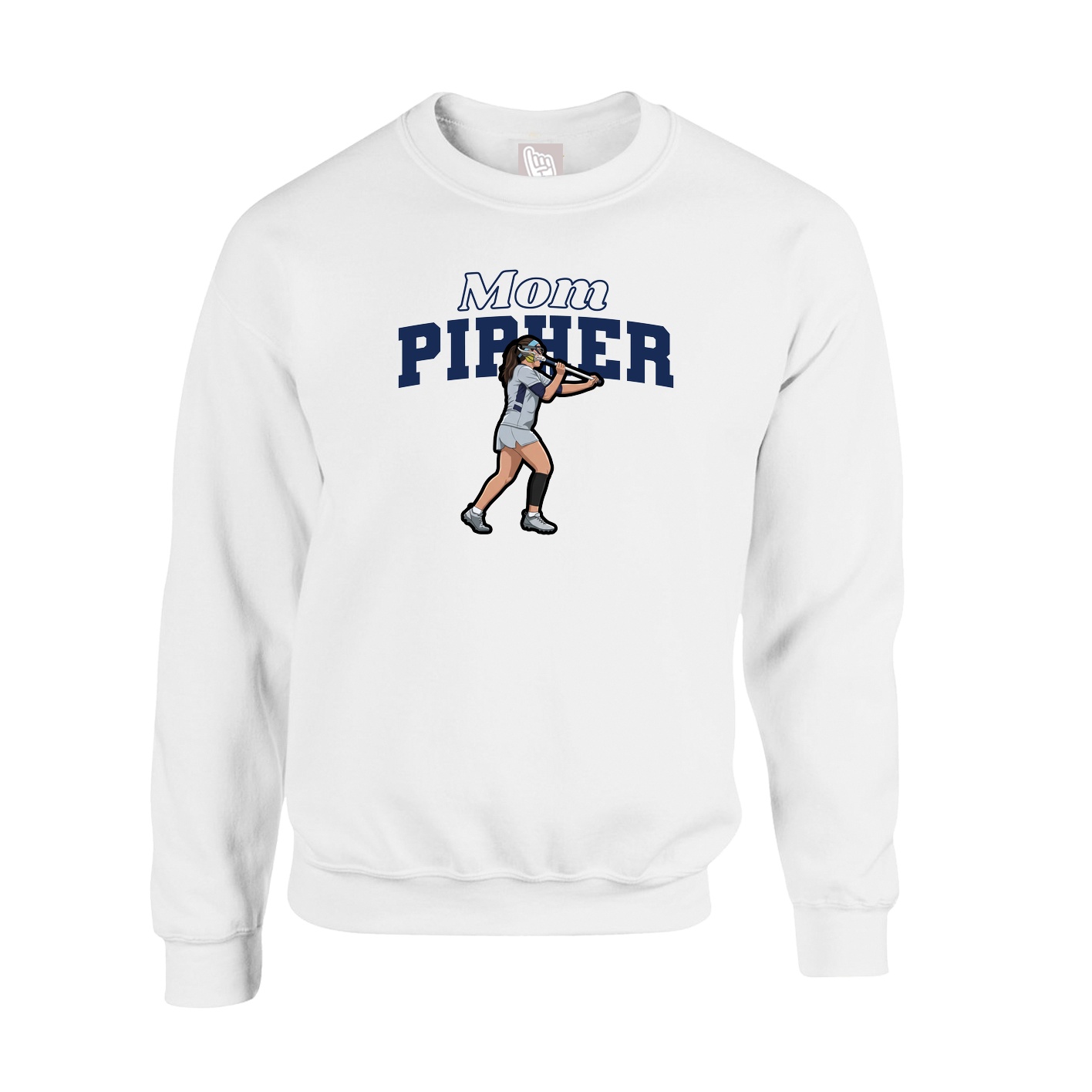 Fleece Crew — Mothers Day Block in White